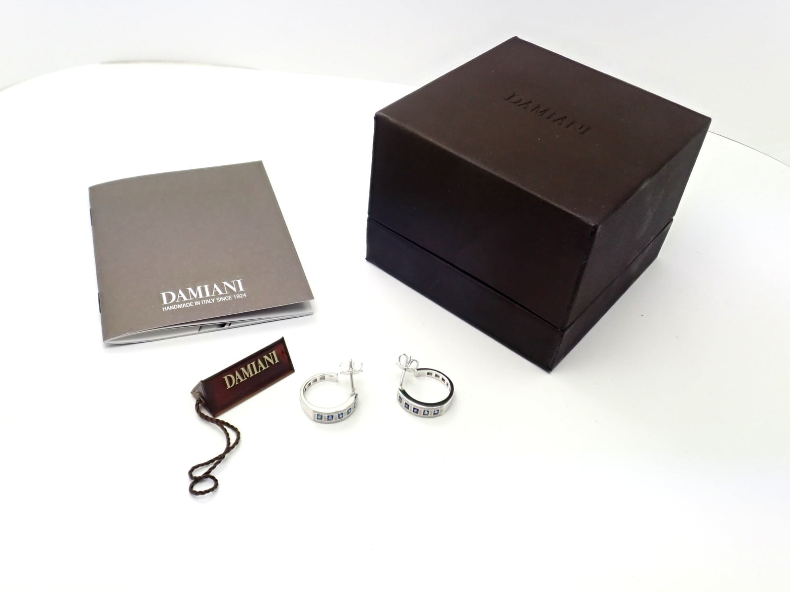 Damiani Jewelry & Watches:Fine Jewelry:Earrings New Authentic! Damiani 18k White Gold Diamond Sapphire Belle Epoque Earrings