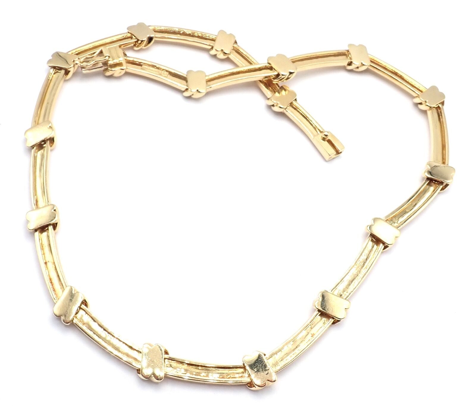 Authentic! Vintage Tiffany & Co 18k Yellow Gold Knot Link Necklace | Fortrove