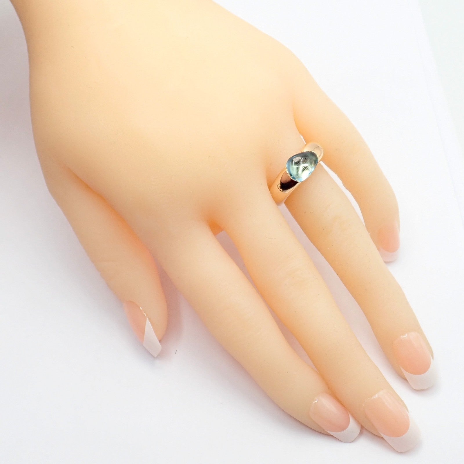 Rare! Authentic Pomellato 18k Rose Gold Sassi Large Blue Topaz Ring Sz 6.5 | Fortrove
