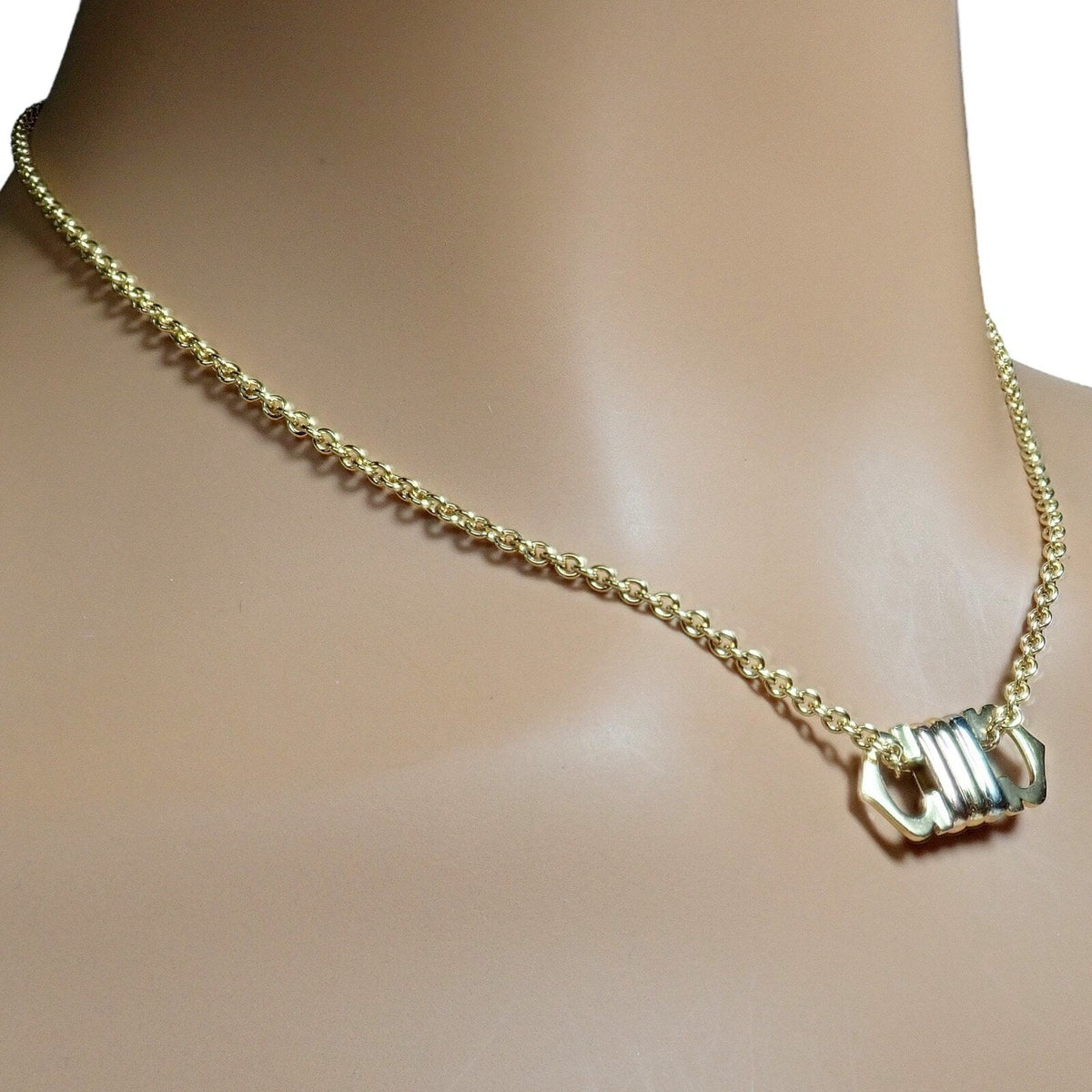 Cartier Jewelry & Watches:Fine Jewelry:Necklaces & Pendants Authentic! Cartier 18k TriColor Gold Double C Charm Pendant Necklace
