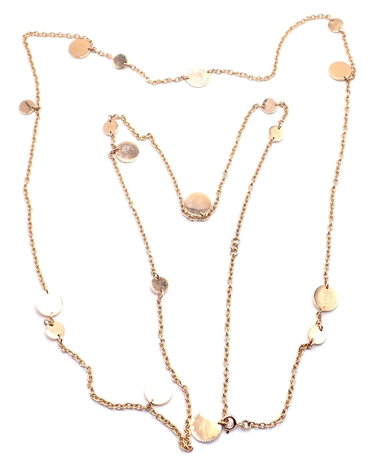Authentic! Hermes Confetti 18k Rose Gold 42" Long Link Chain Necklace | Fortrove