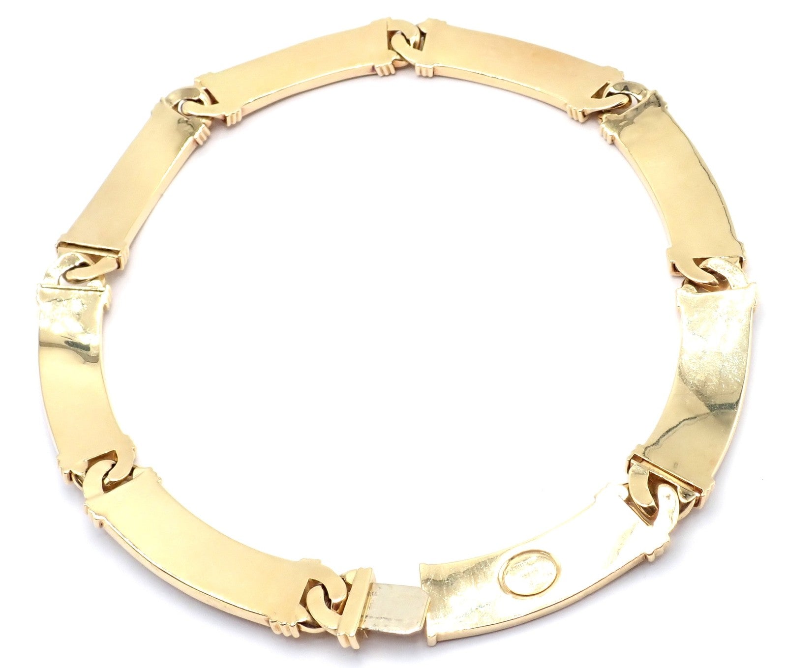Vintage! Authentic Tiffany & Co Atlas 18k Yellow Gold Link Collar Necklace 1995 | Fortrove