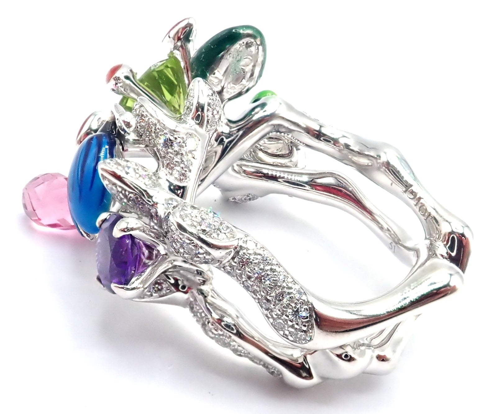 Dior Jewelry & Watches:Fine Jewelry:Rings Christian Dior Milly Carnivora Epinosa 18k Gold Diamond Peridot Tourmaline Ring