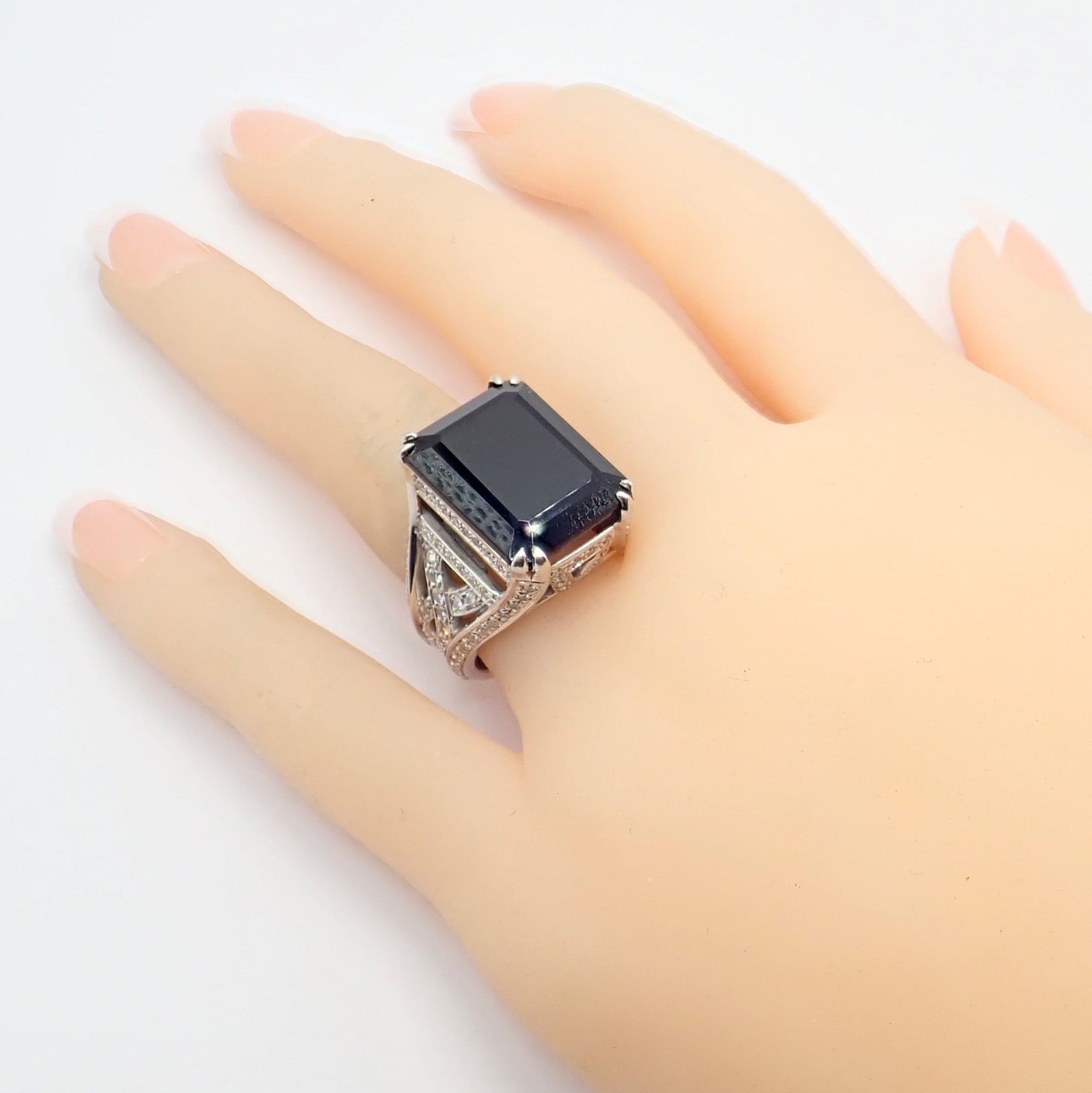 Kieselstein Cord Jewelry & Watches:Fine Jewelry:Rings Kieselstein Cord Platinum 3ctw Diamond Black Spinel Cockatil Ring 1998 sz 5.5