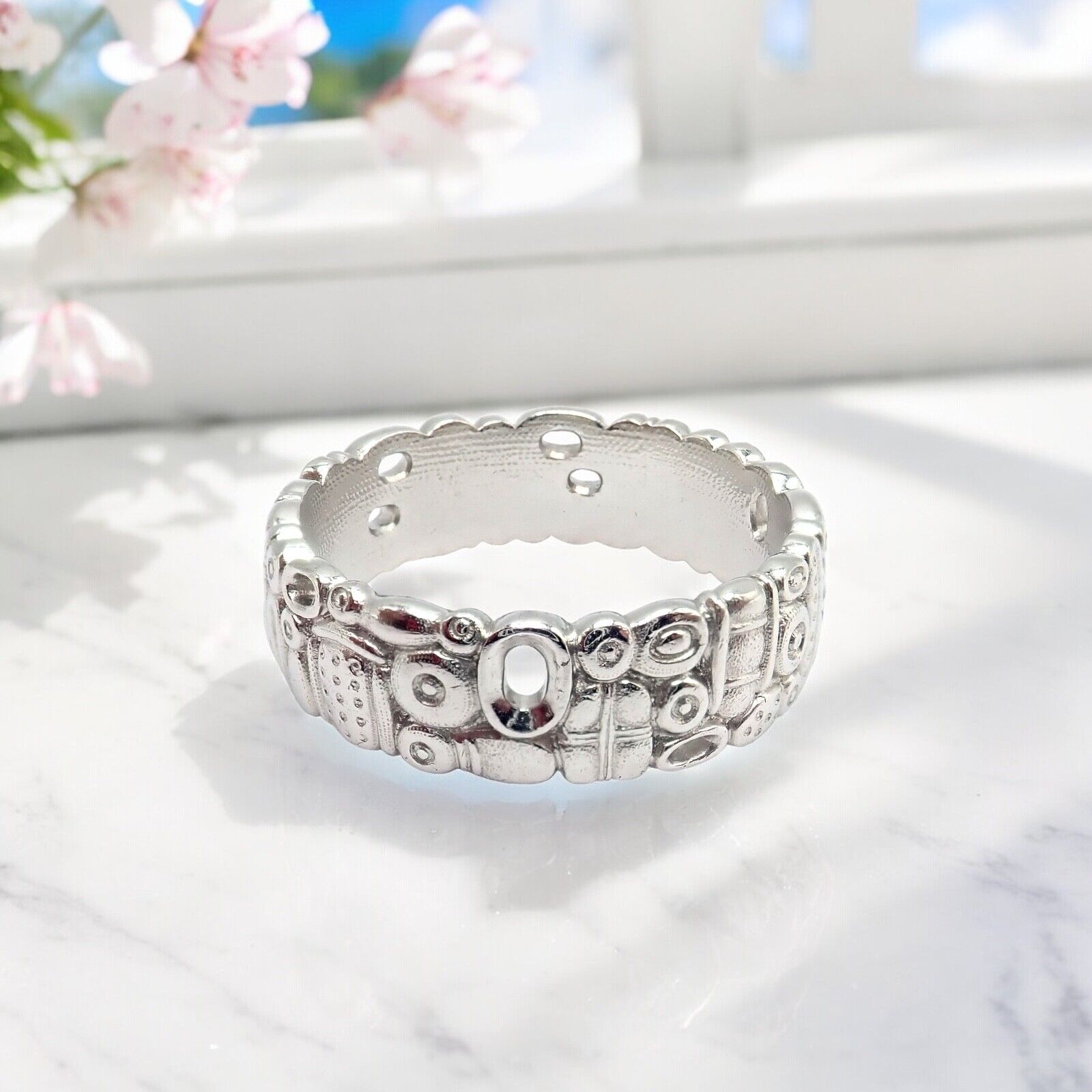 Authentic! Alex Sepkus Favorite Things Platinum Band Ring Sz 8.5 | Fortrove