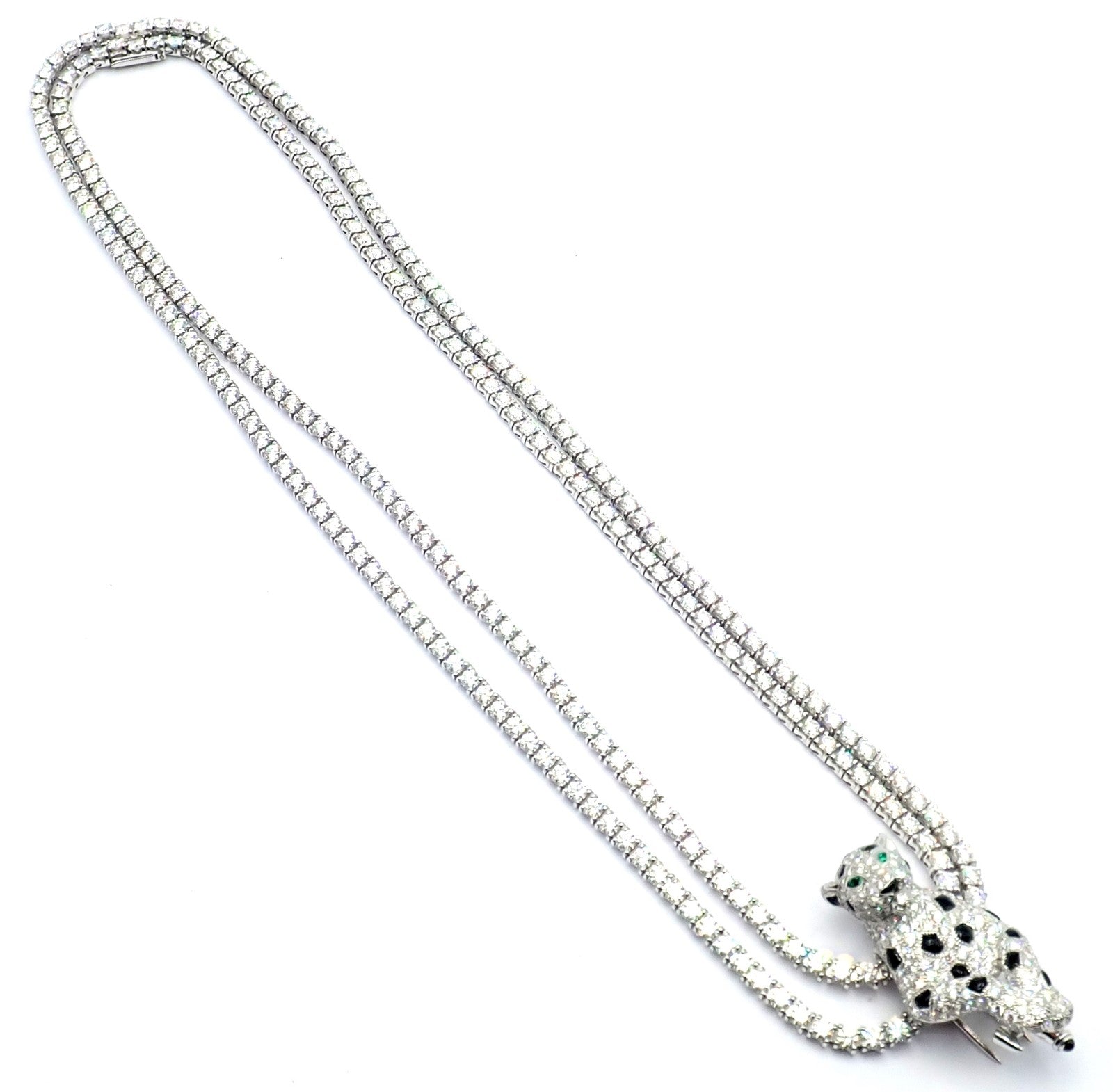 Panthere de Cartier Panther 18k Gold Multi-Wear Paved Diamond Necklace Paper Box | Fortrove