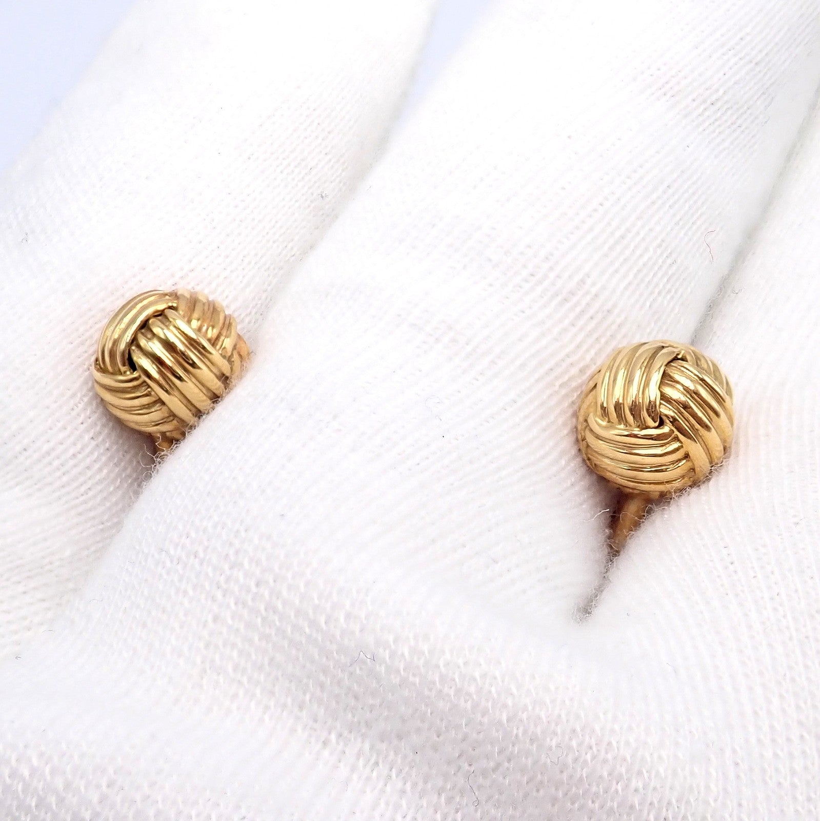 Authentic Tom Ford 18k Yellow Gold Signature Classic Rope Knot Cufflinks | Fortrove