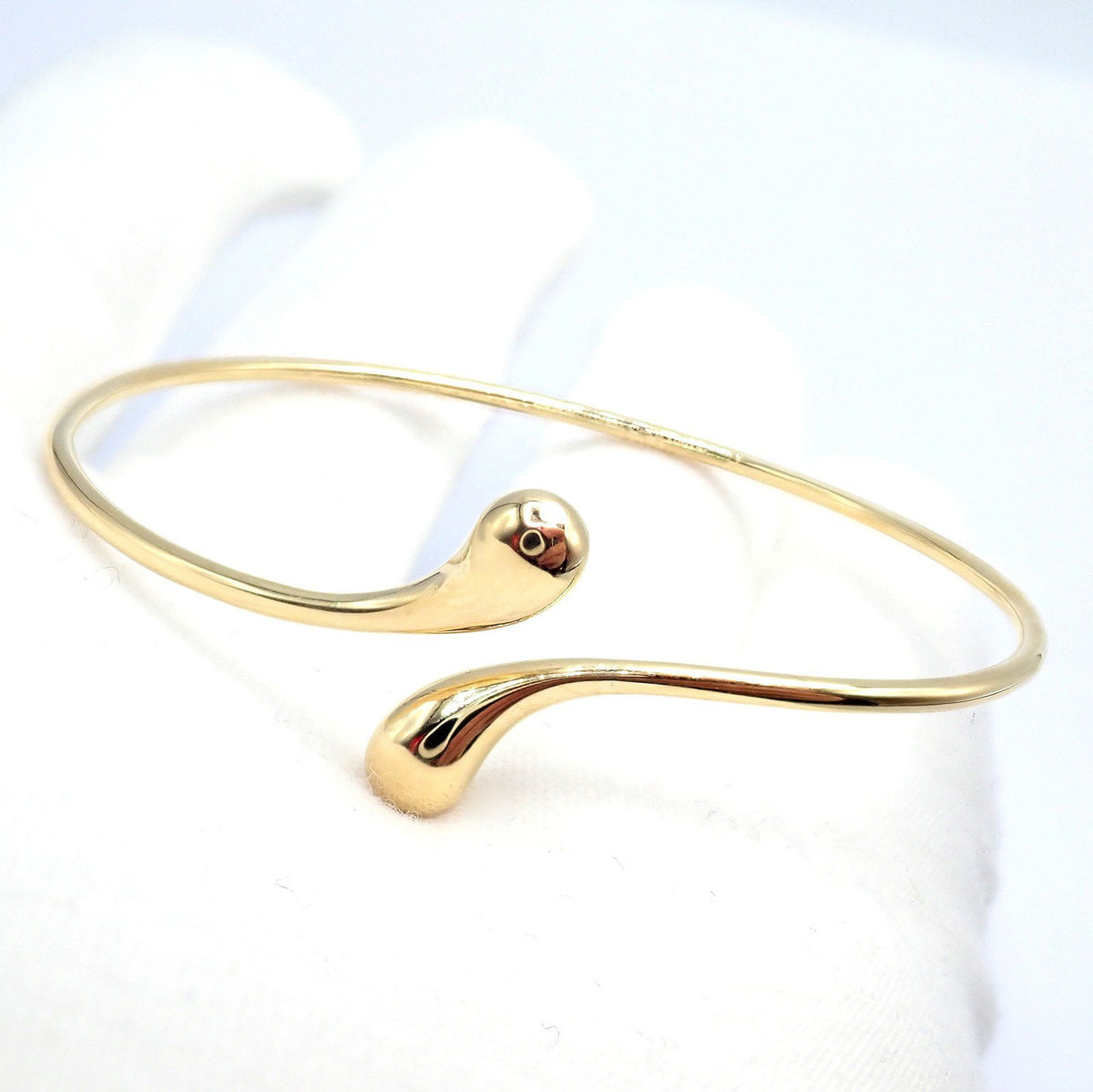 Tiffany & Co. Jewelry & Watches:Fine Jewelry:Bracelets & Charms Vintage! Tiffany & Co Peretti 18k Yellow Gold Double Teardrop Bangle Bracelet