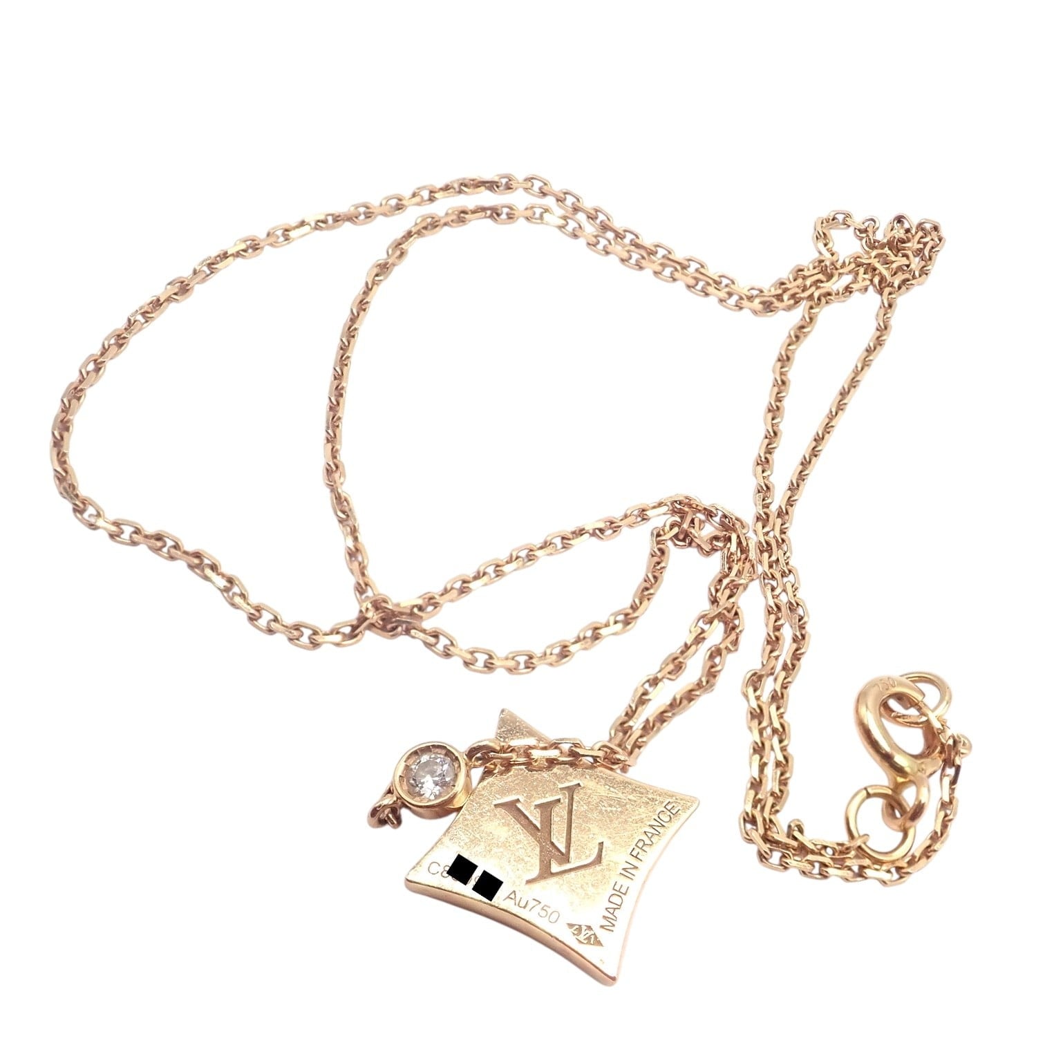 Louis Vuitton Jewelry & Watches:Fine Jewelry:Necklaces & Pendants Authentic! Louis Vuitton 18k Rose Gold Diamond Mother Of Pearl Blossom Necklace