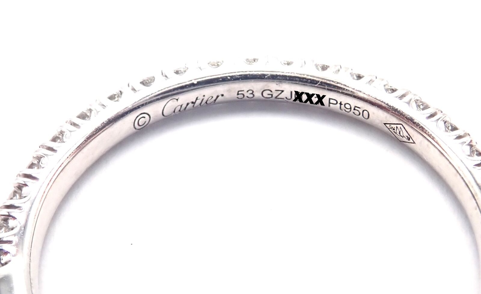 Authentic! Cartier Etincelle Platinum Diamond Band Ring Size 53 US 6 1/4 | Fortrove