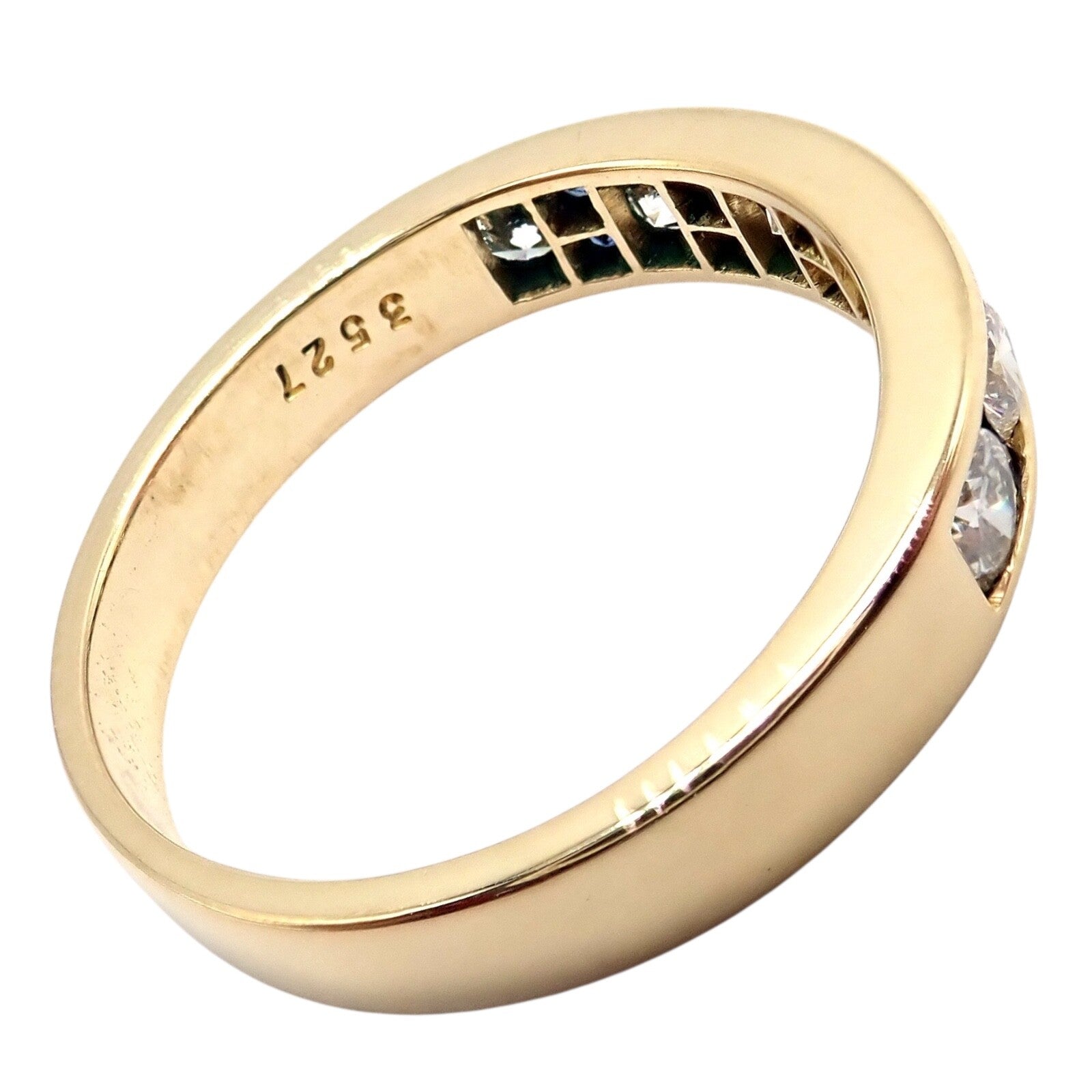 Authentic! Tiffany & Co 18k Yellow Gold 1.20ctw Diamond Sapphire Band Ring sz 5 | Fortrove