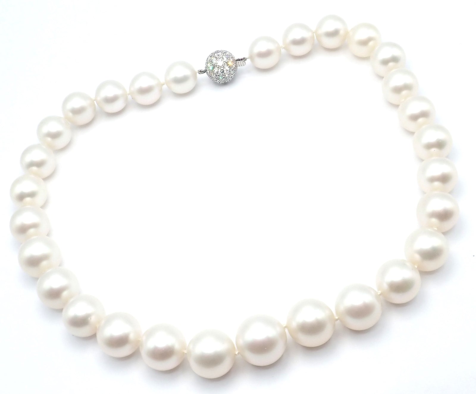 Authentic! Tiffany & Co Platinum Diamond South Sea Large Pearl Necklace Paper | Fortrove