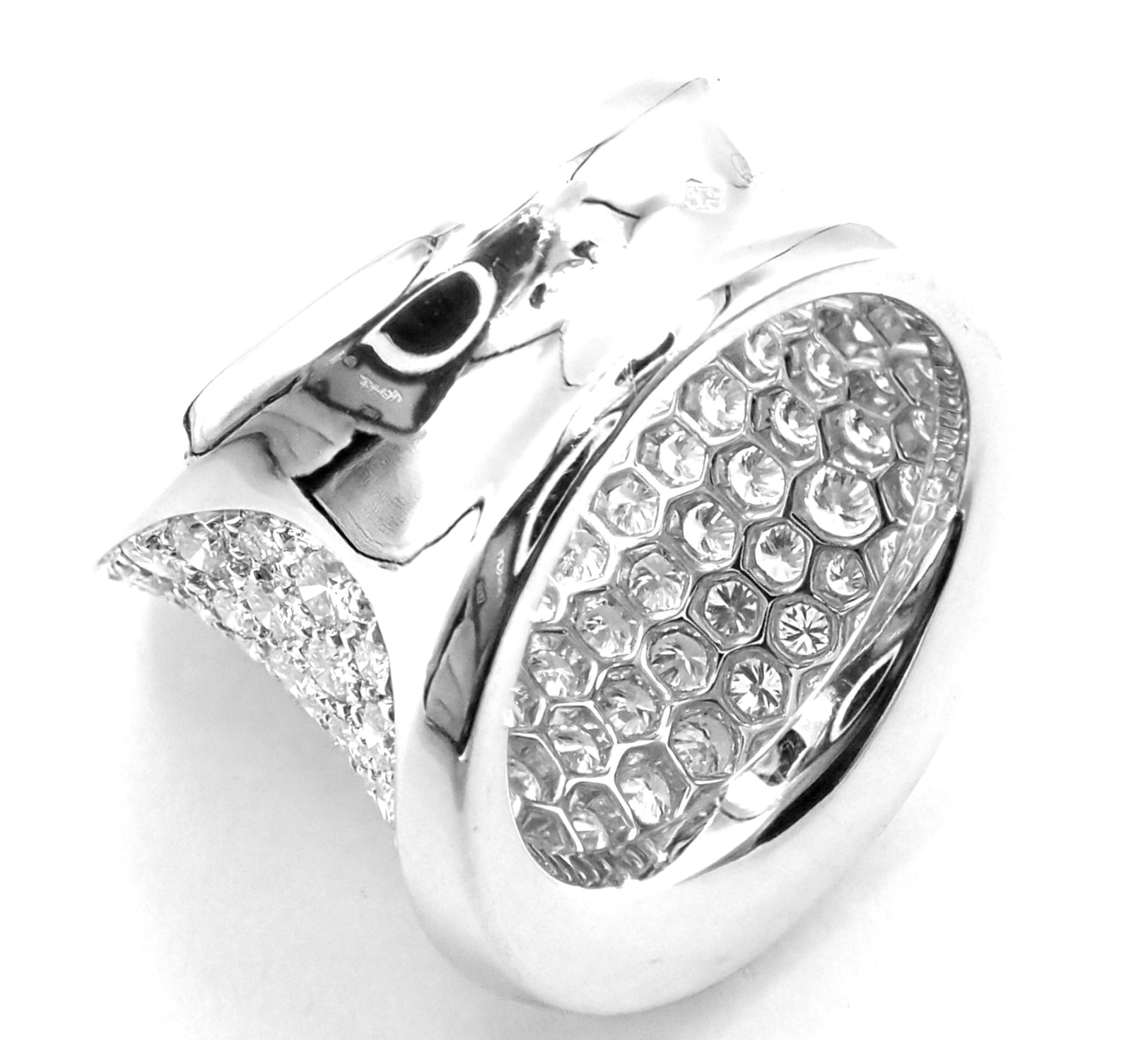 Cartier Jewelry & Watches:Fine Jewelry:Rings Authentic! Cartier Chalice 18k White Gold Diamond Large Ring Paper