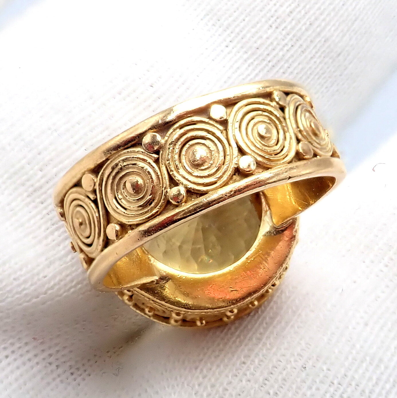 Carolyn Tyler Jewelry & Watches:Fine Jewelry:Rings Carolyn Tyler 22k Yellow Gold Seven Seas Large Golden Yellow Zircon Ring