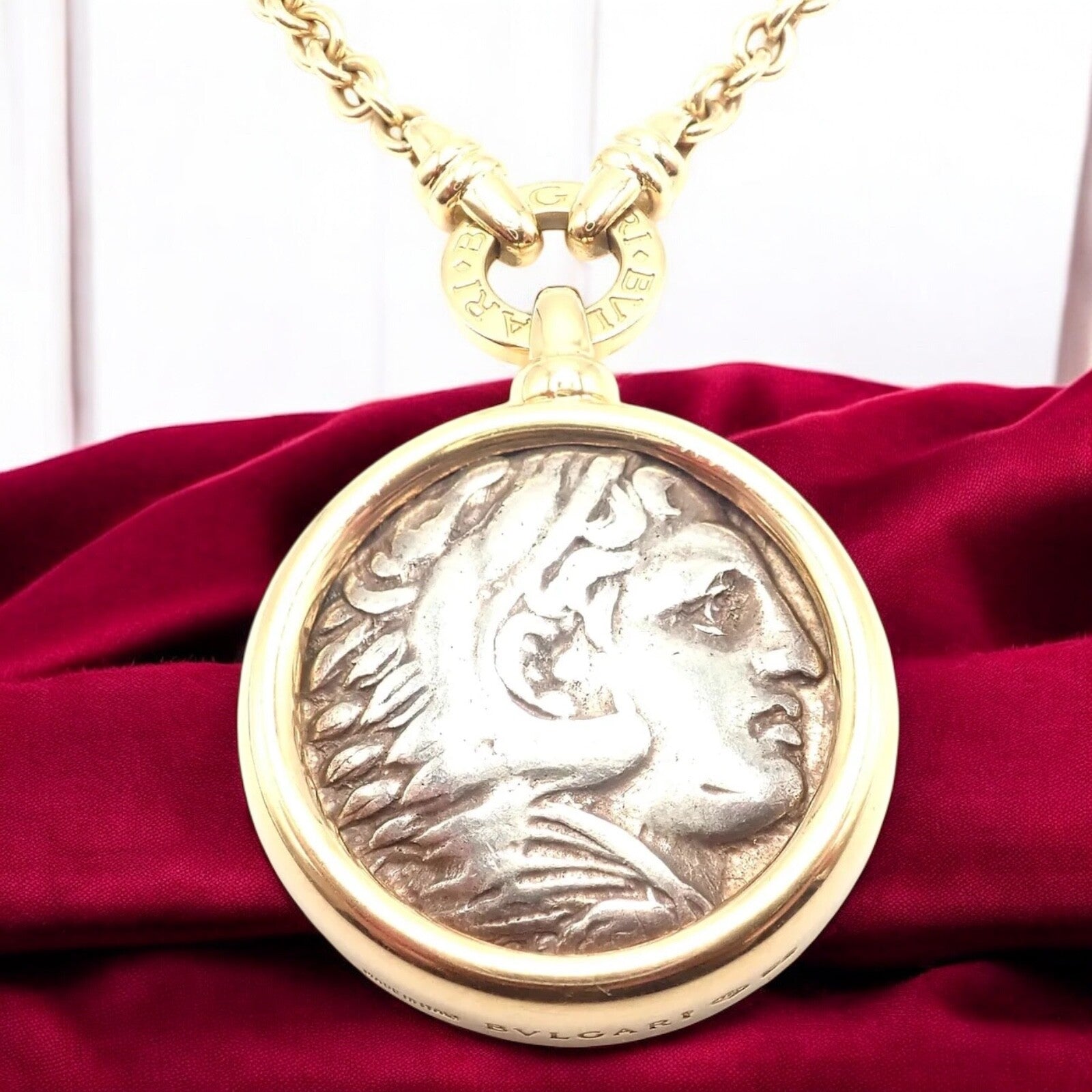 Rare! Bvlgari Bulgari 18k Yellow Gold Antique Coin Monete 38" Long Link Necklace | Fortrove
