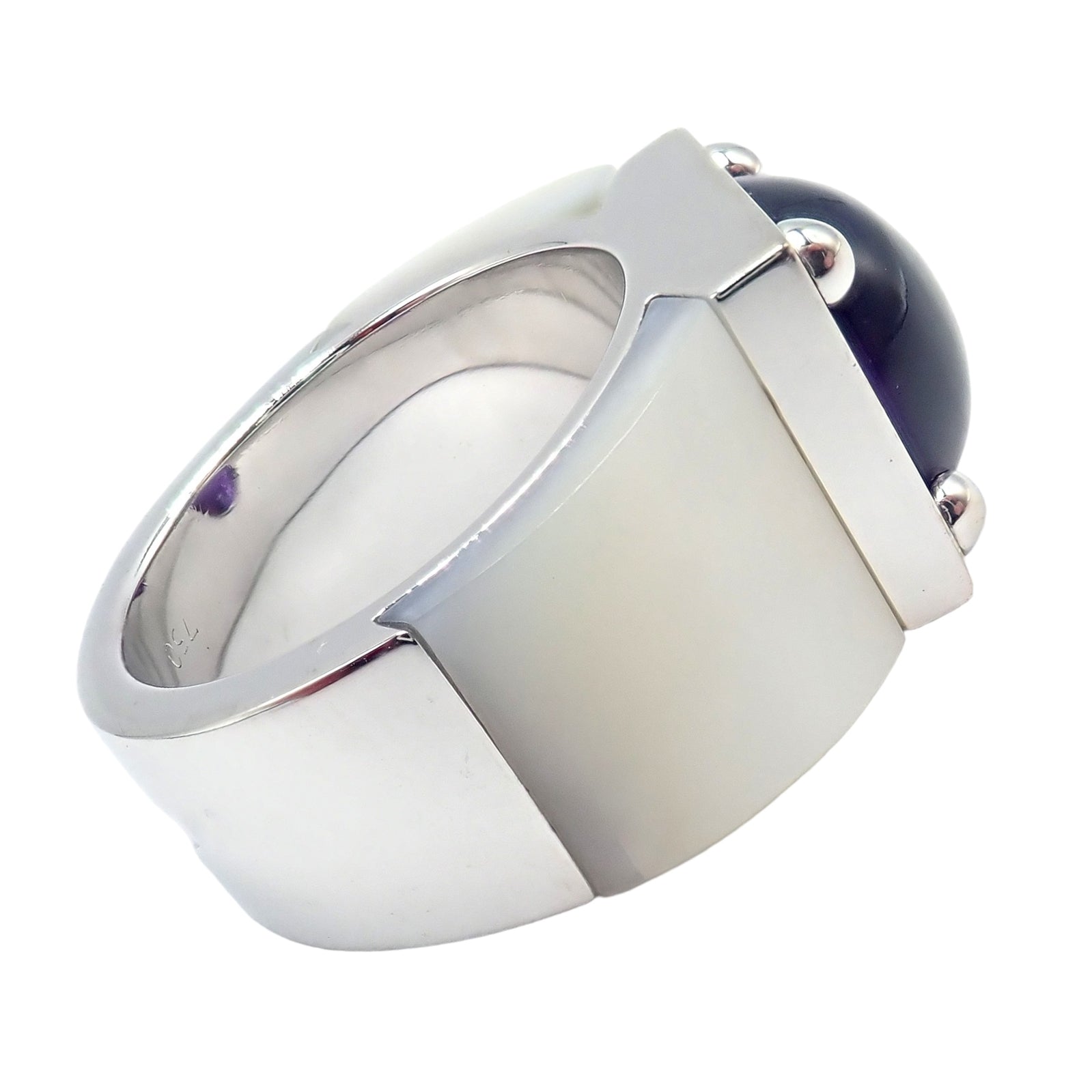 Van Cleef & Arpels Jewelry & Watches:Fine Jewelry:Rings Rare! Authentic Van Cleef & Arpels 18k White Gold Amethyst Mother of Pearl Ring