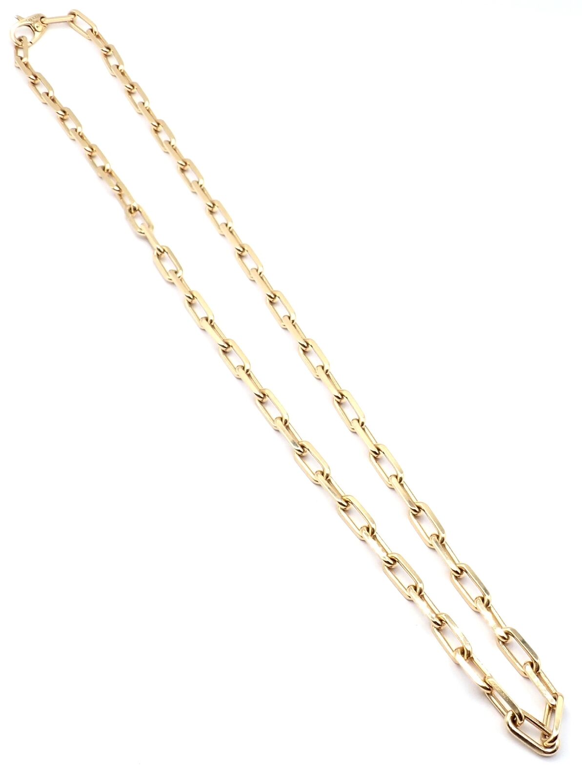 Authentic! Cartier Santos 18k Yellow Gold Link Chain Necklace 22" Cert. | Fortrove