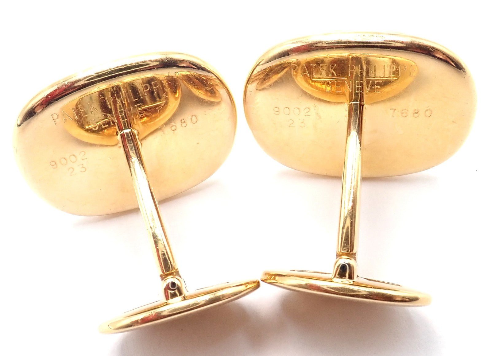 Rare! Patek Philippe 18k Yellow Gold Italian Flag Colors Enamel Large Cufflinks | Fortrove