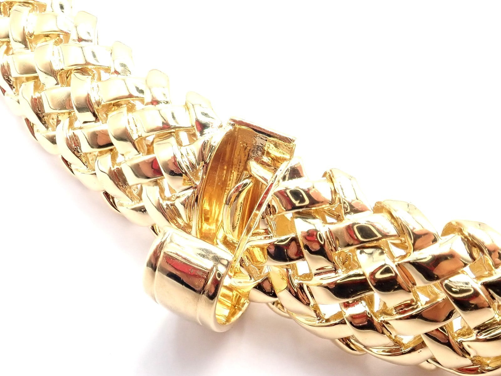 Tiffany & Co. Jewelry & Watches:Fine Jewelry:Necklaces & Pendants Authentic Tiffany & Co Vannerie 18k Yellow Gold Diamond Sapphire Weave Necklace