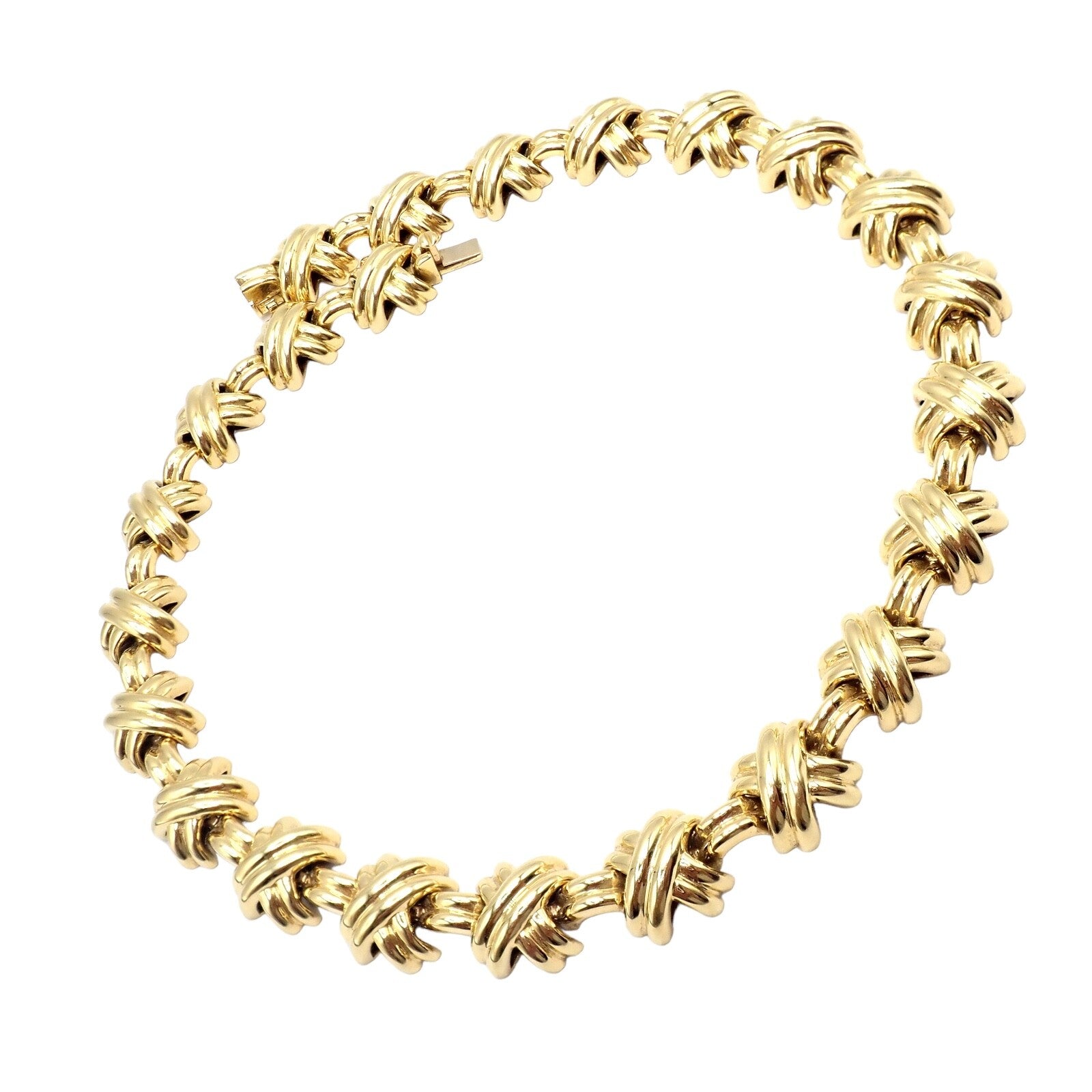 Vintage! Tiffany & Co. 18k Yellow Gold Large X Classic Signature Necklace | Fortrove