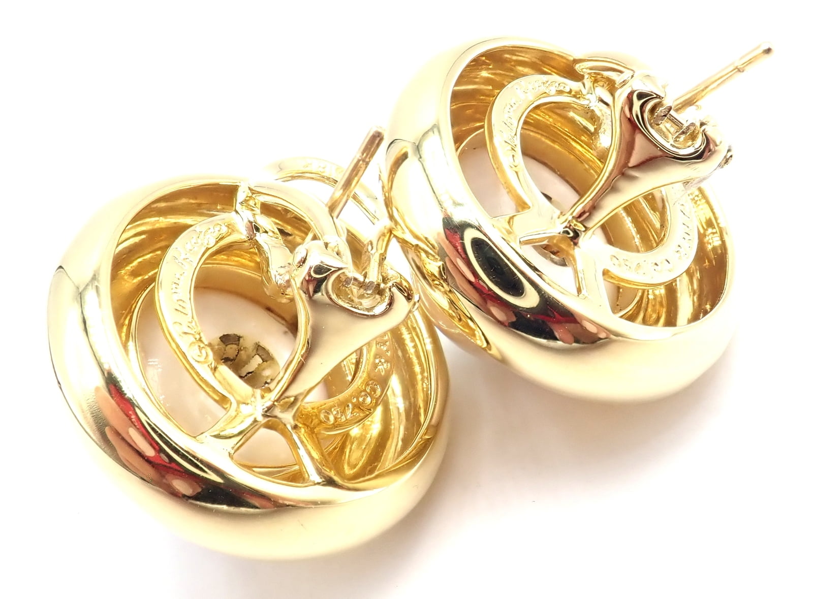 Paloma Picasso for Tiffany & Co. Jewelry & Watches:Fine Jewelry:Earrings Authentic Tiffany & Co Picasso 18k Yellow Gold Diamond Mabe Pearl Earrings Paper