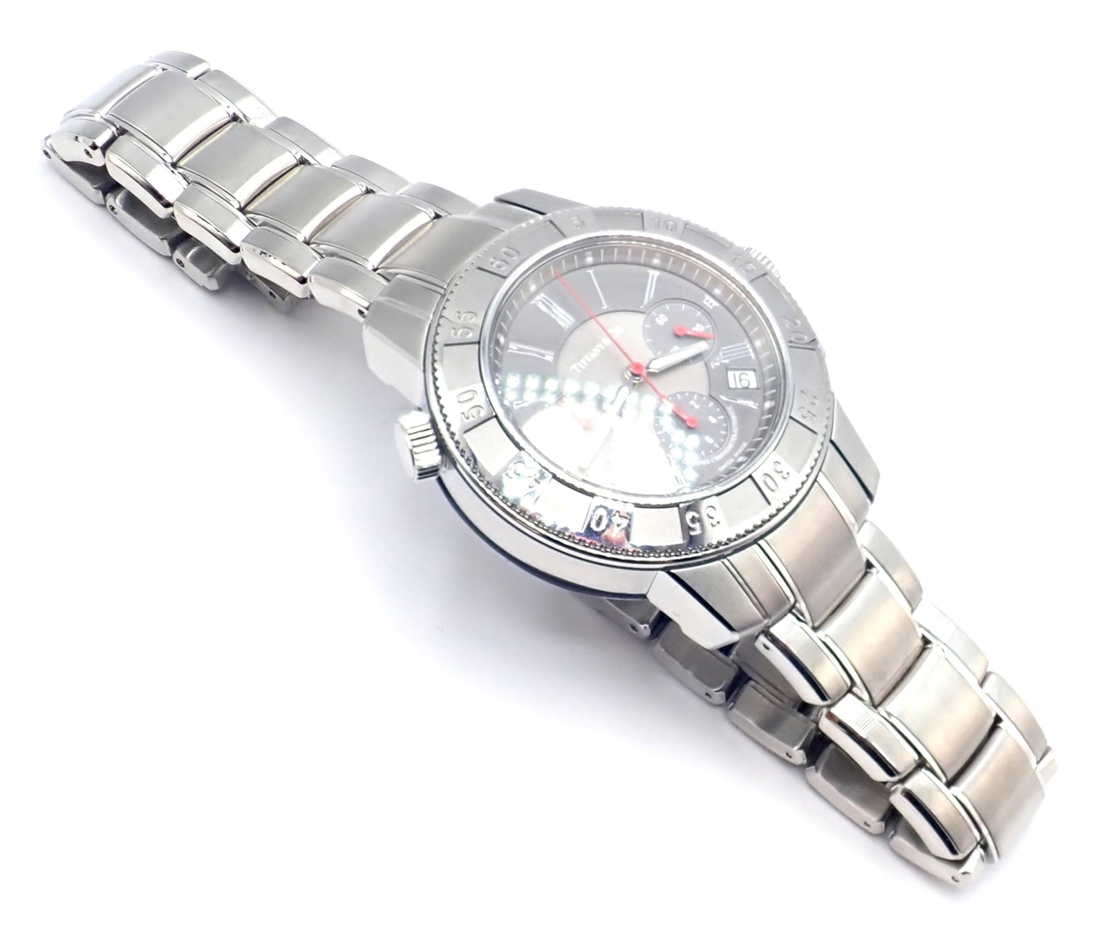 Tiffany & Co Jewelry & Watches:Watches, Parts & Accessories:Watches:Wristwatches Authentic! Tiffany & Co Mark T-57 Stainless Steel Chronograph Automatic Watch