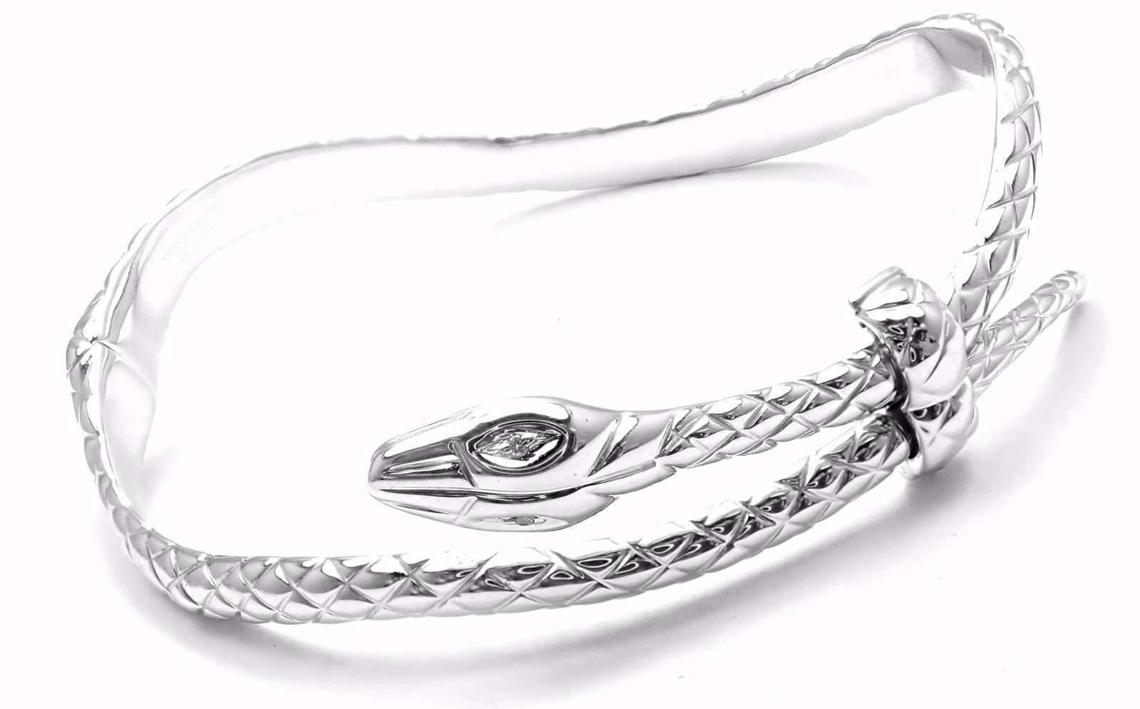 Tom Ford Jewelry & Watches:Fine Jewelry:Bracelets & Charms Rare! Authentic Tom Ford 18k White Gold Diamond Snake Bangle Bracelet