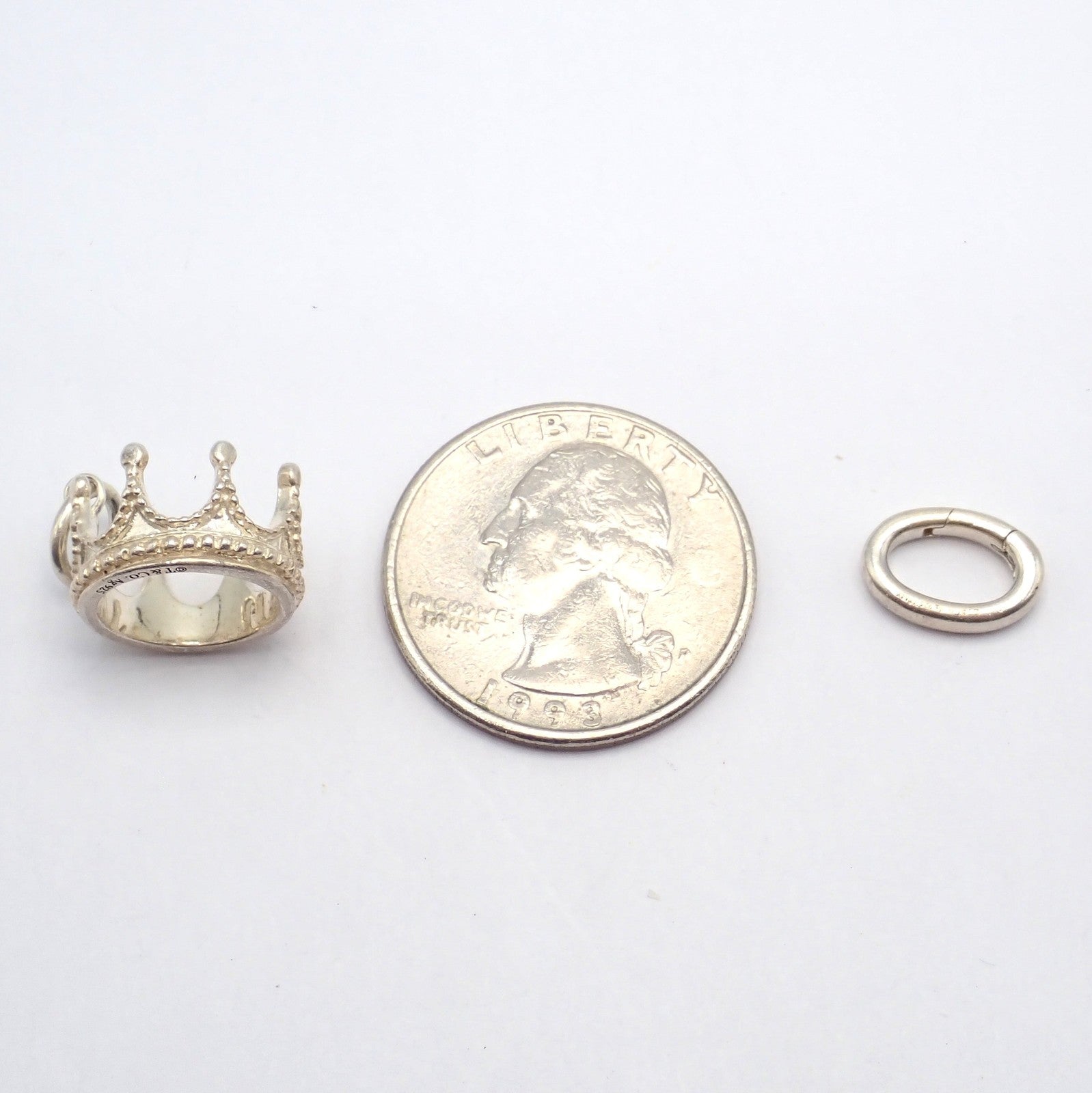Tiffany & Co. Jewelry & Watches:Fine Jewelry:Bracelets & Charms Tiffany & Co. Princess Crown Silver Charm Pendant + Oval Jump Ring Clasp
