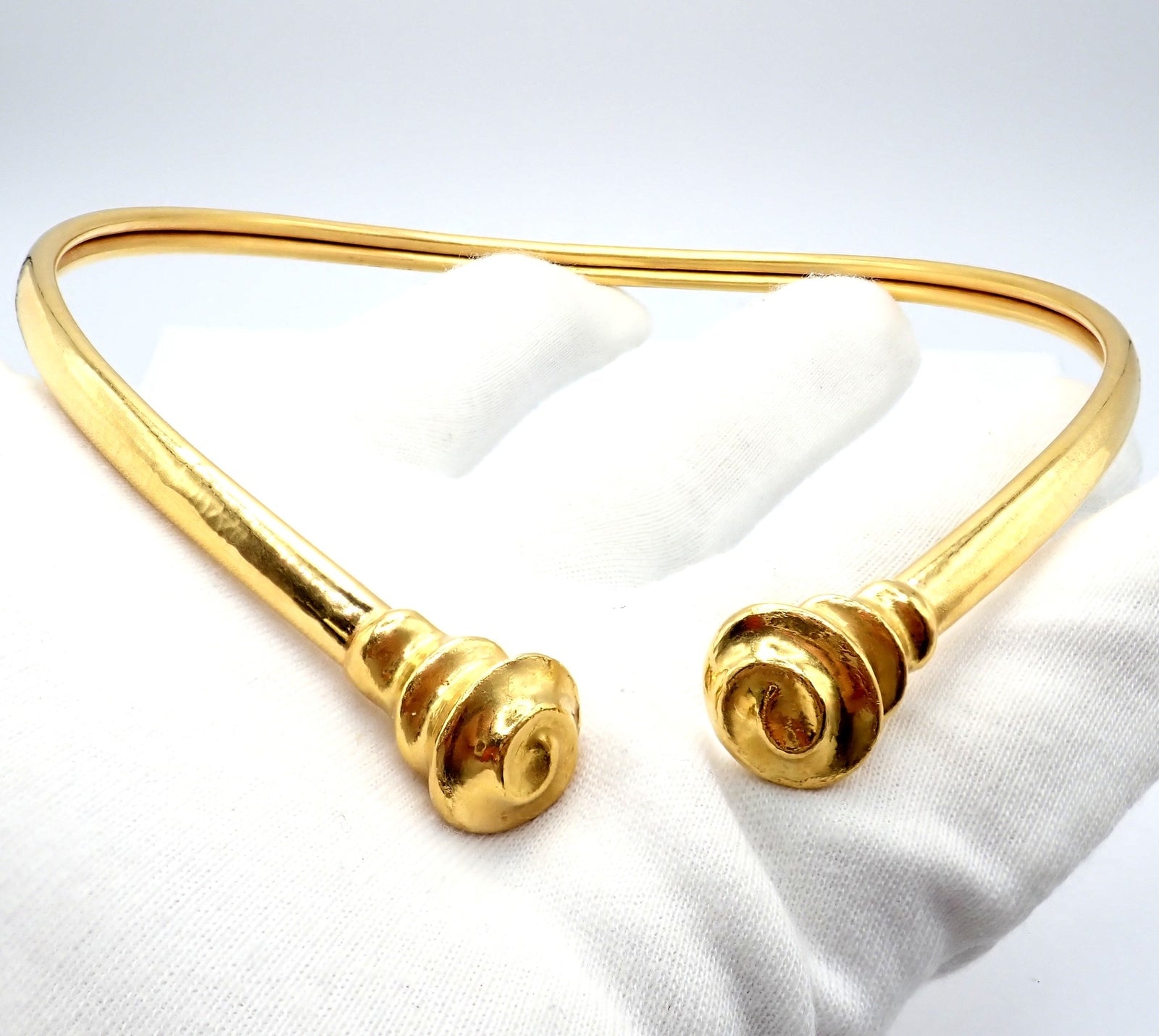 Vintage Estate Ilias Lalaounis 18k Yellow Gold Greek Spiral Collar Necklace | Fortrove