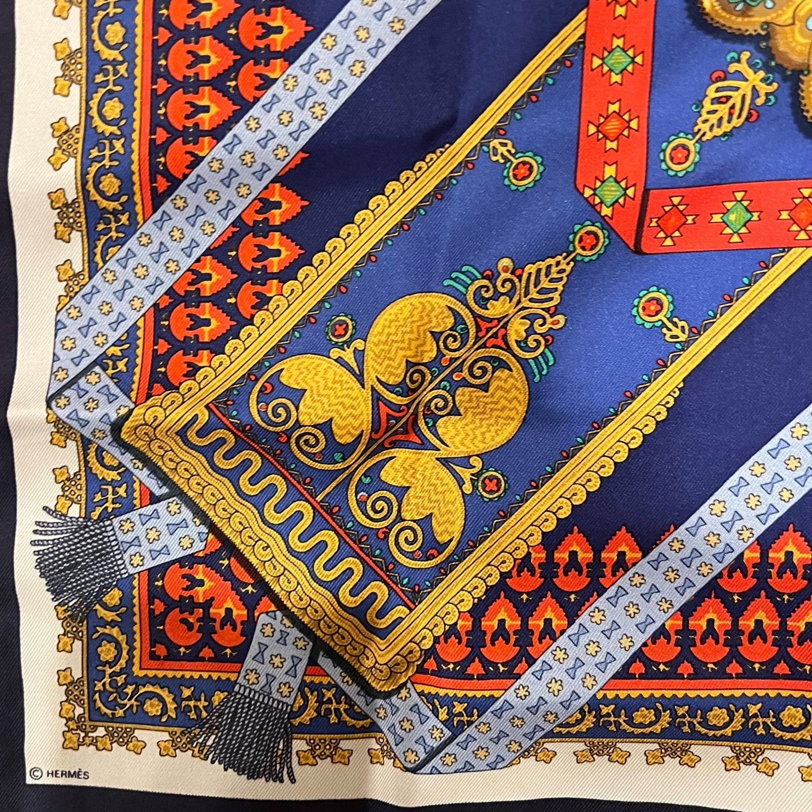 Hermes Clothing, Shoes & Accessories:Women:Women's Accessories:Scarves & Wraps Authentic Hermes Brins d’Or 45cm Silk Scarf