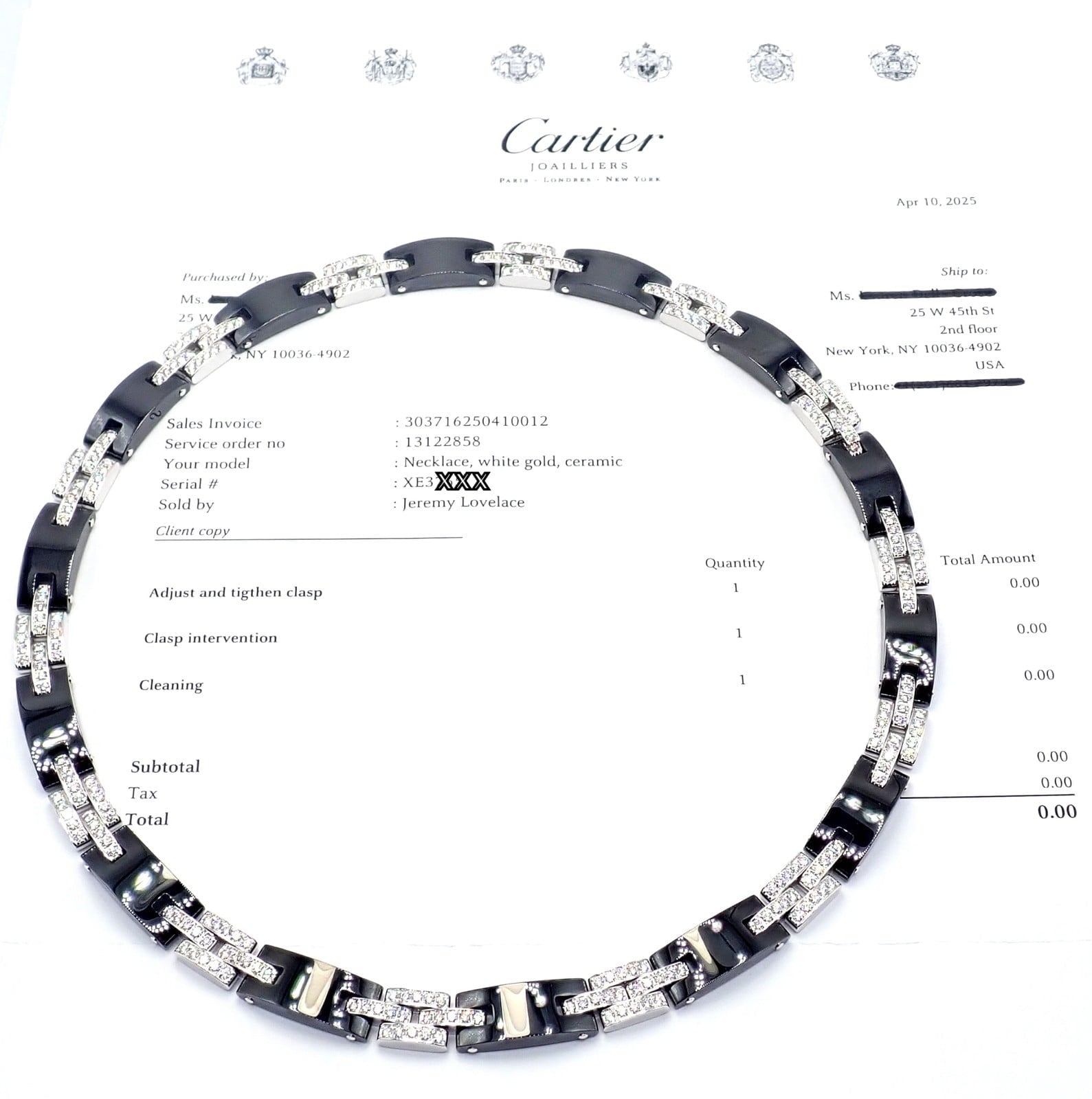 Cartier Jewelry & Watches:Fine Jewelry:Necklaces & Pendants Authentic! Cartier Maillon Panthere 18K White Gold Diamond Ceramic Link Necklace
