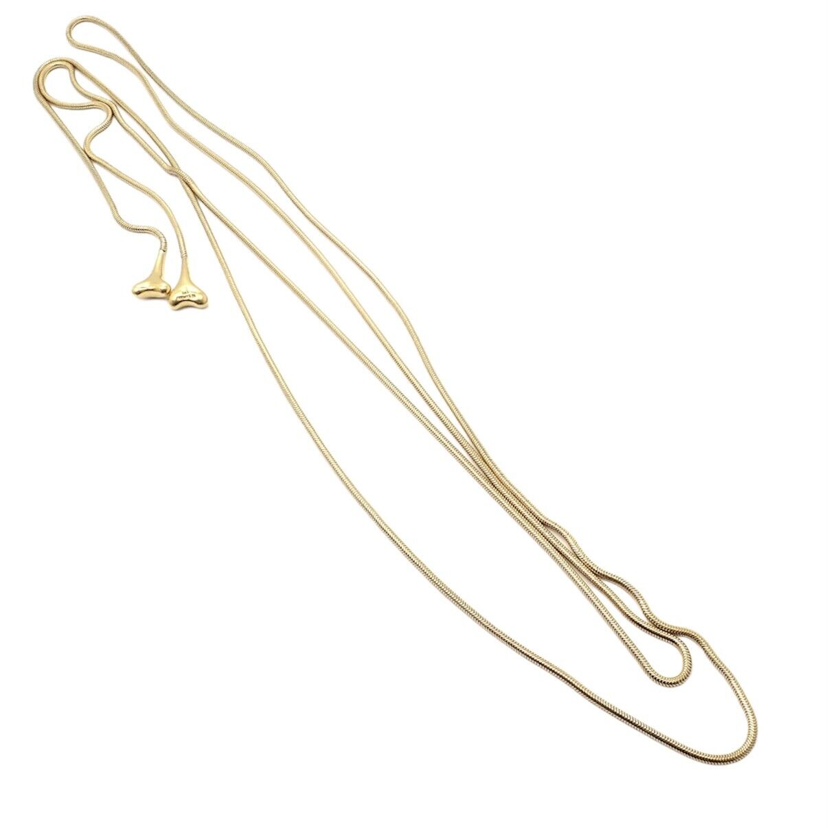 Authentic! Vintage Tiffany & Co 18k Yellow Gold 51" Extra Long Ginkgo Necklace | Fortrove