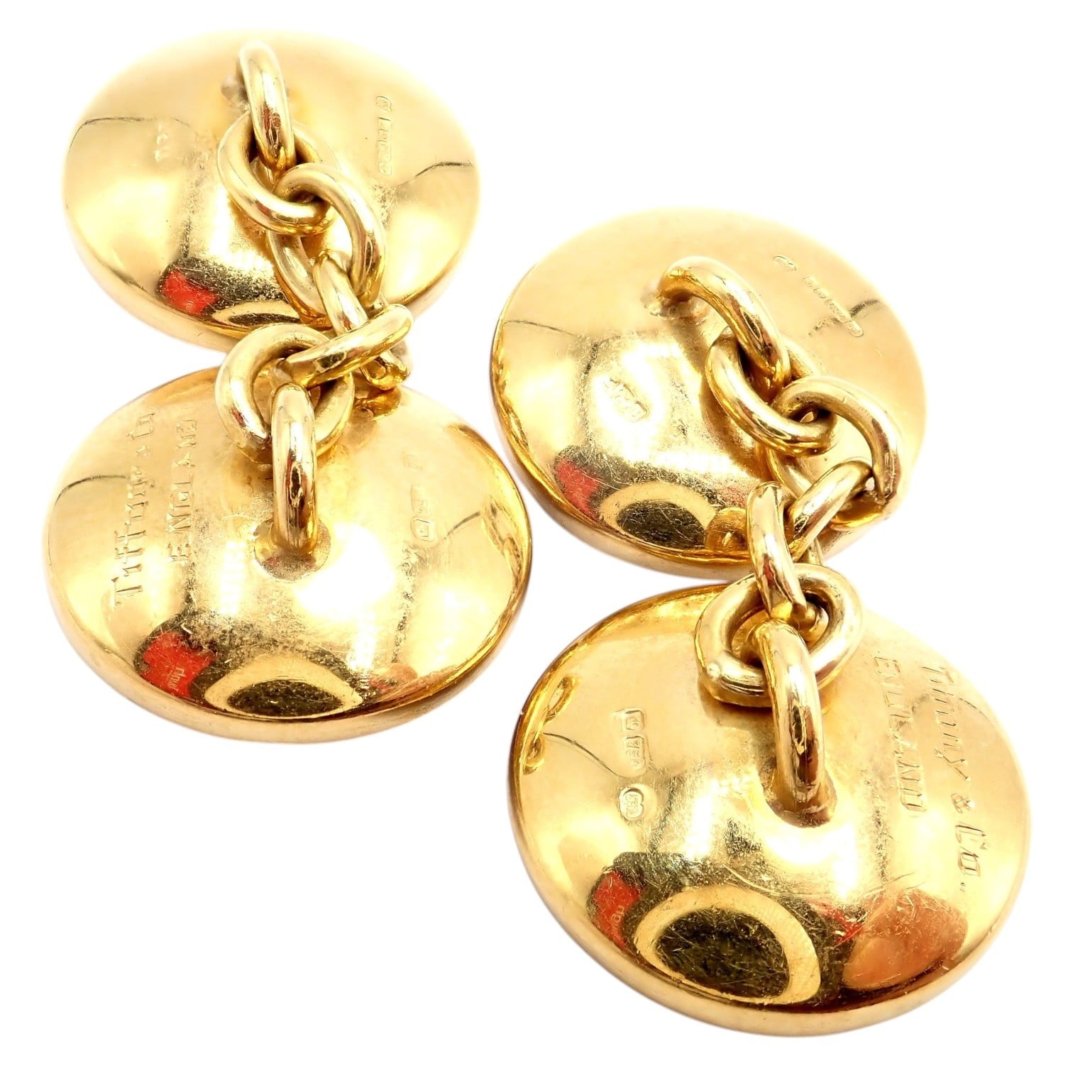 Vintage! Tiffany 18k Yellow Gold Essex Reverse Intaglio Field Mice Cufflinks | Fortrove