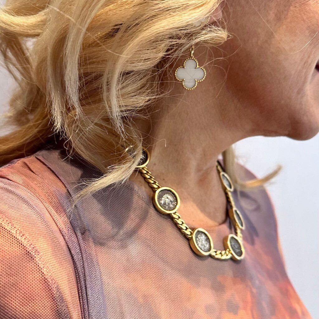 Vintage! Bvlgari Bulgari 18k Yellow Gold 7 Antique Coin Monete Link Necklace | Fortrove