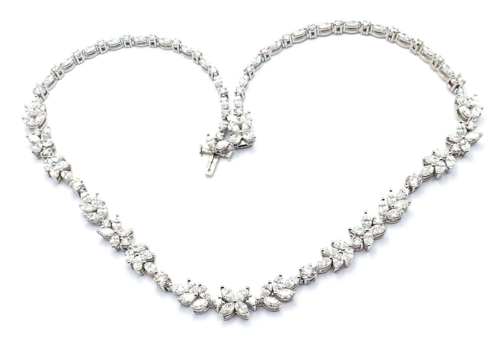 Tiffany & Co. Jewelry & Watches:Fine Jewelry:Necklaces & Pendants Tiffany & Co Victoria Platinum 15.92ct Diamond Mixed Cluster Necklace Paper