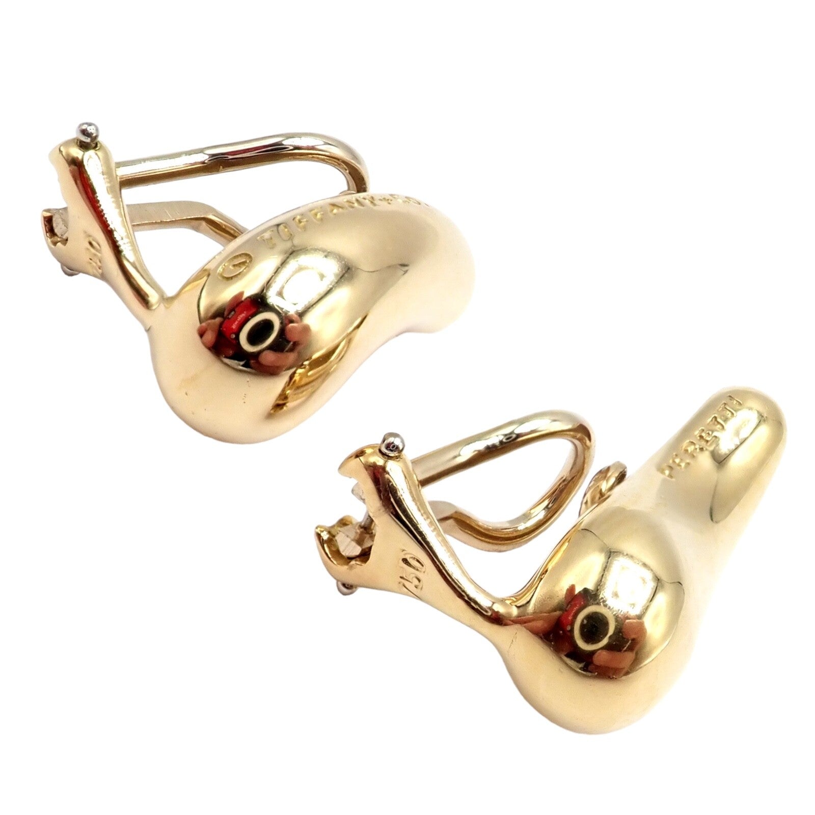 Authentic Tiffany & Co Peretti 18k Yellow Gold Teardrop Earrings | Fortrove