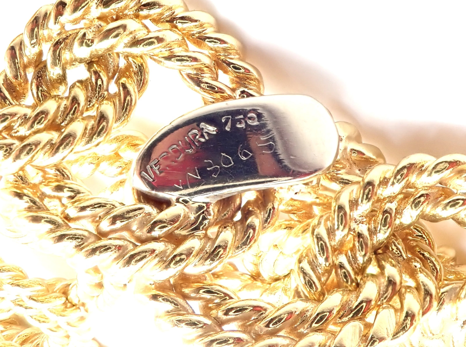 Rare! Authentic Verdura 18k Yellow Gold Rope Link Choker Necklace | Fortrove