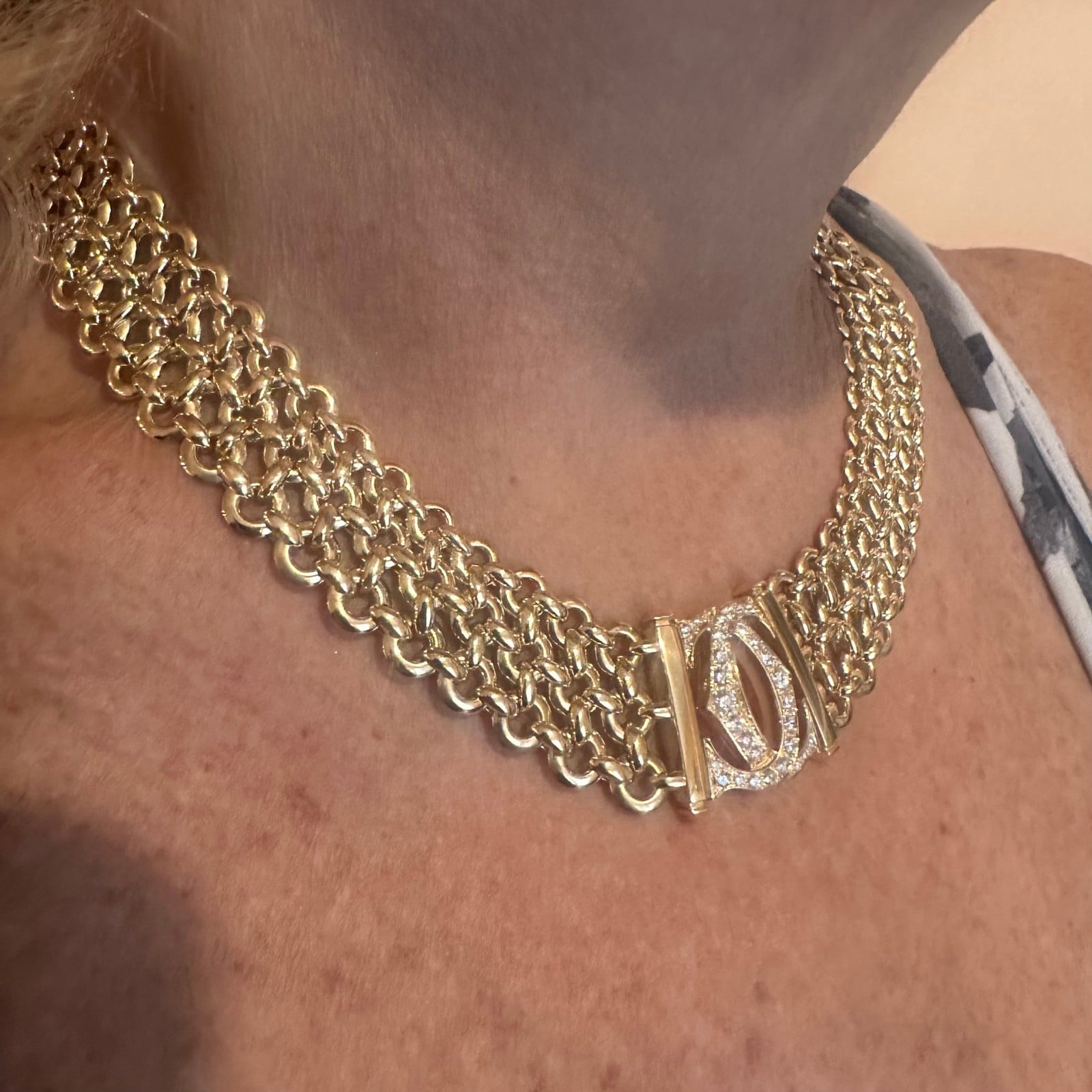 Cartier Jewelry & Watches:Fine Jewelry:Necklaces & Pendants Authentic! Cartier Penelope 18k Yellow Gold Diamond Double C Three Row Necklace