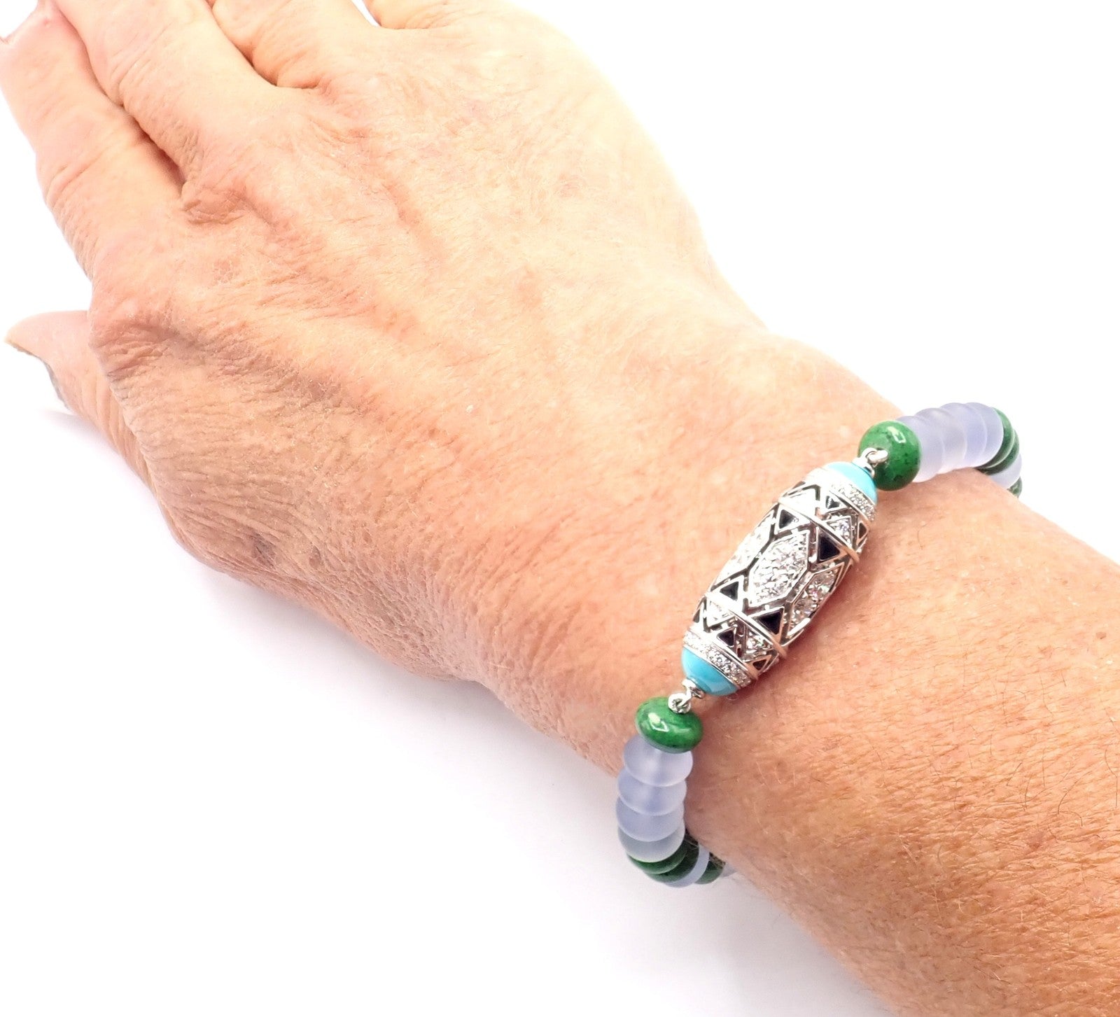 Authentic! Cartier 18k White Gold High Jewelry Géometrie & Contrastes Bracelet | Fortrove