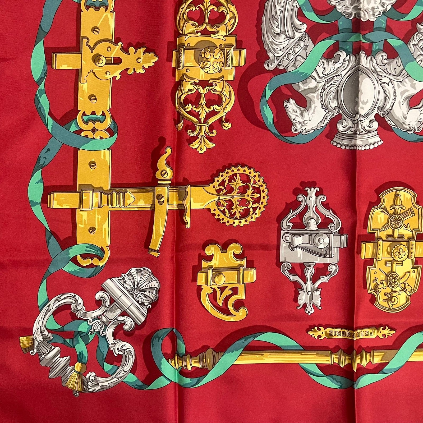 Authentic Hermès “Ferronnerie” 90cm Silk Scarf | Fortrove