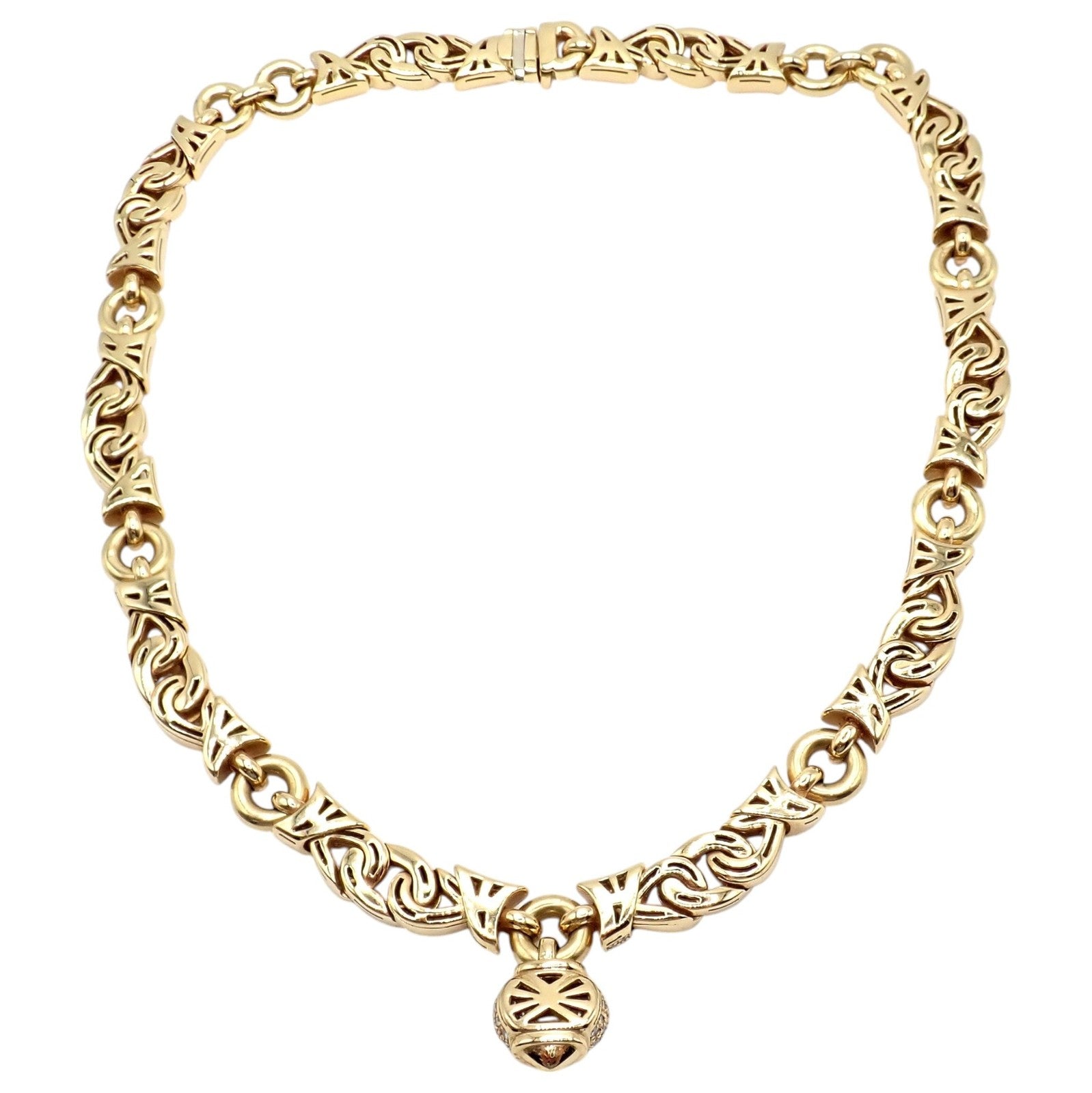 Rare! Bvlgari Bulgari 18k Yellow Gold Diamond Doppio Cuore Heart Necklace | Fortrove