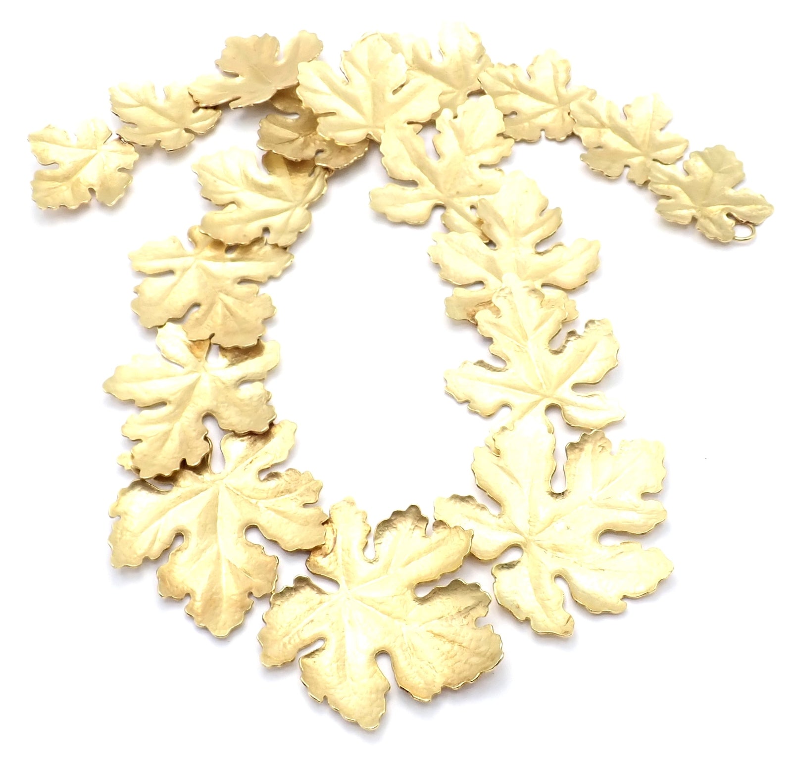 Rare! Authentic Tiffany & Co Angela Cummings 18k Yellow Gold Leaf Necklace 1981 | Fortrove