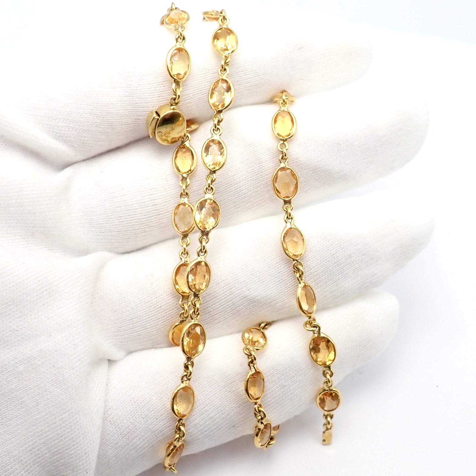Laura Munder Jewelry & Watches:Fine Jewelry:Necklaces & Pendants Rare! Authentic Laura Munder 18k Yellow Gold Citrine Long 24" Necklace