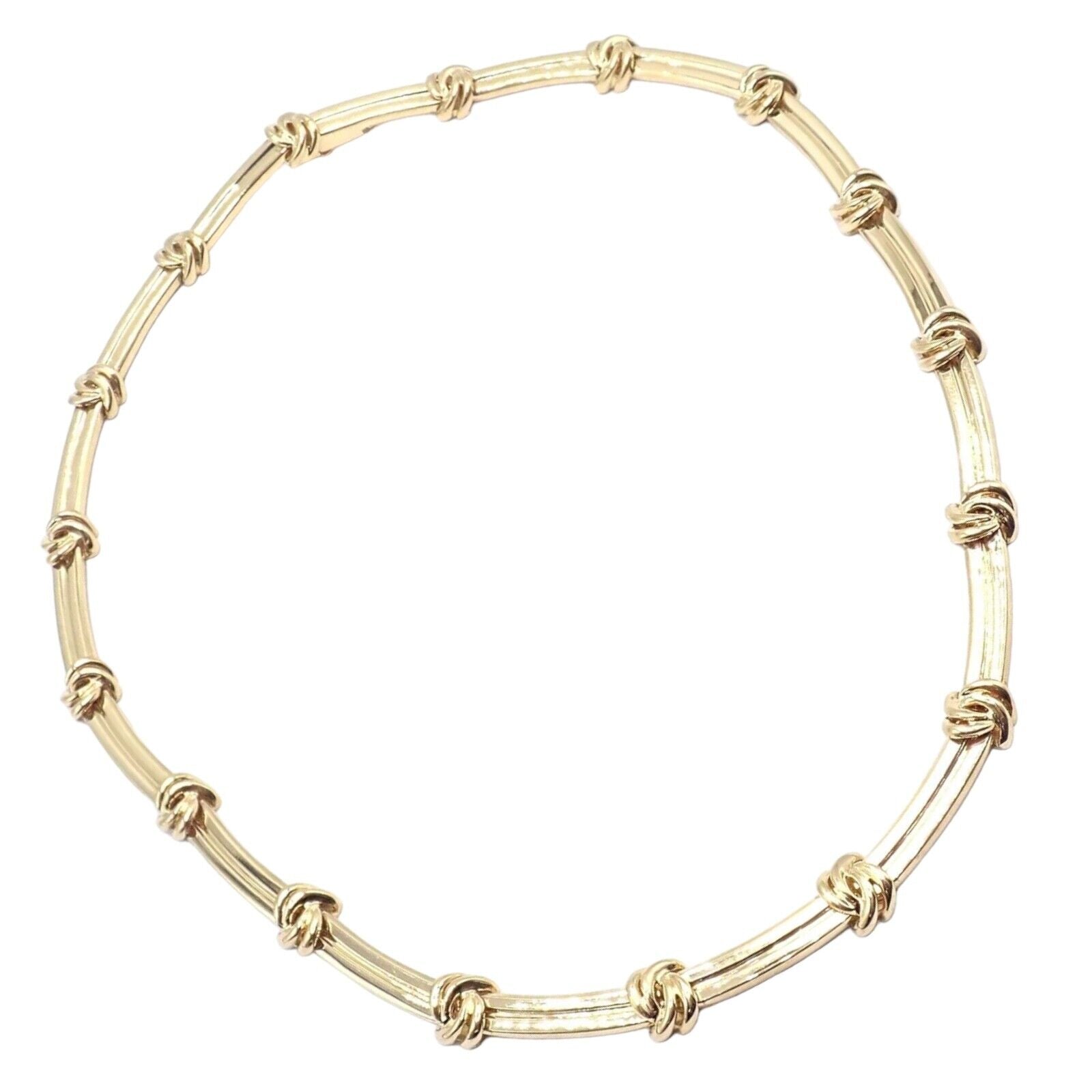 Authentic! Vintage Tiffany & Co 18k Yellow Gold Knot Link Necklace | Fortrove