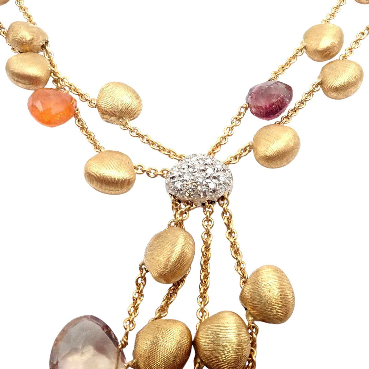 Marco Bicego Jewelry & Watches:Fine Jewelry:Necklaces & Pendants Authentic! Marco Bicego 18k Yellow Gold Paradise Gemstone Diamond Necklace