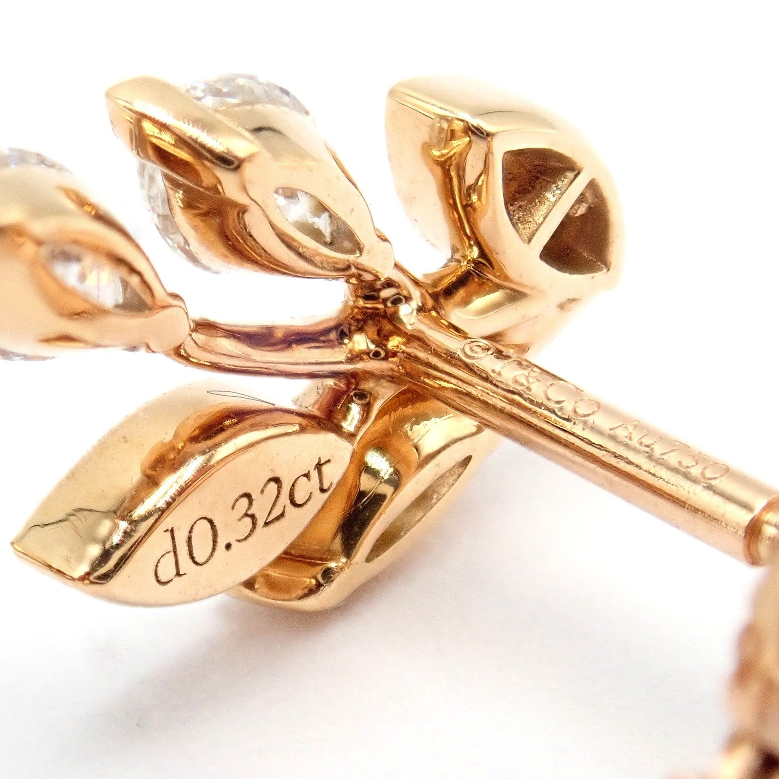 Rare! Authentic Tiffany & Co 18k Rose Gold Diamond Victoria Vine Earrings | Fortrove