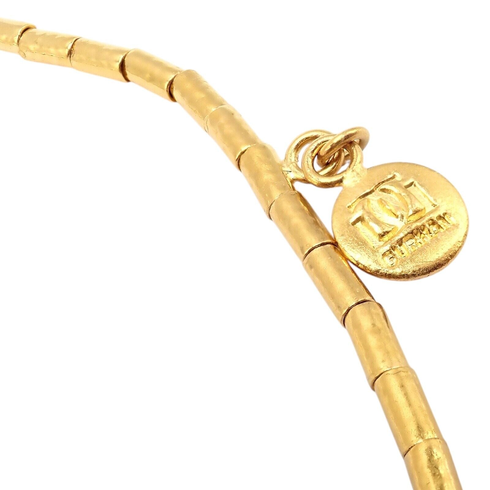 Authentic! Gurhan 24k Yellow Gold Diamond Lentil Necklace | Fortrove