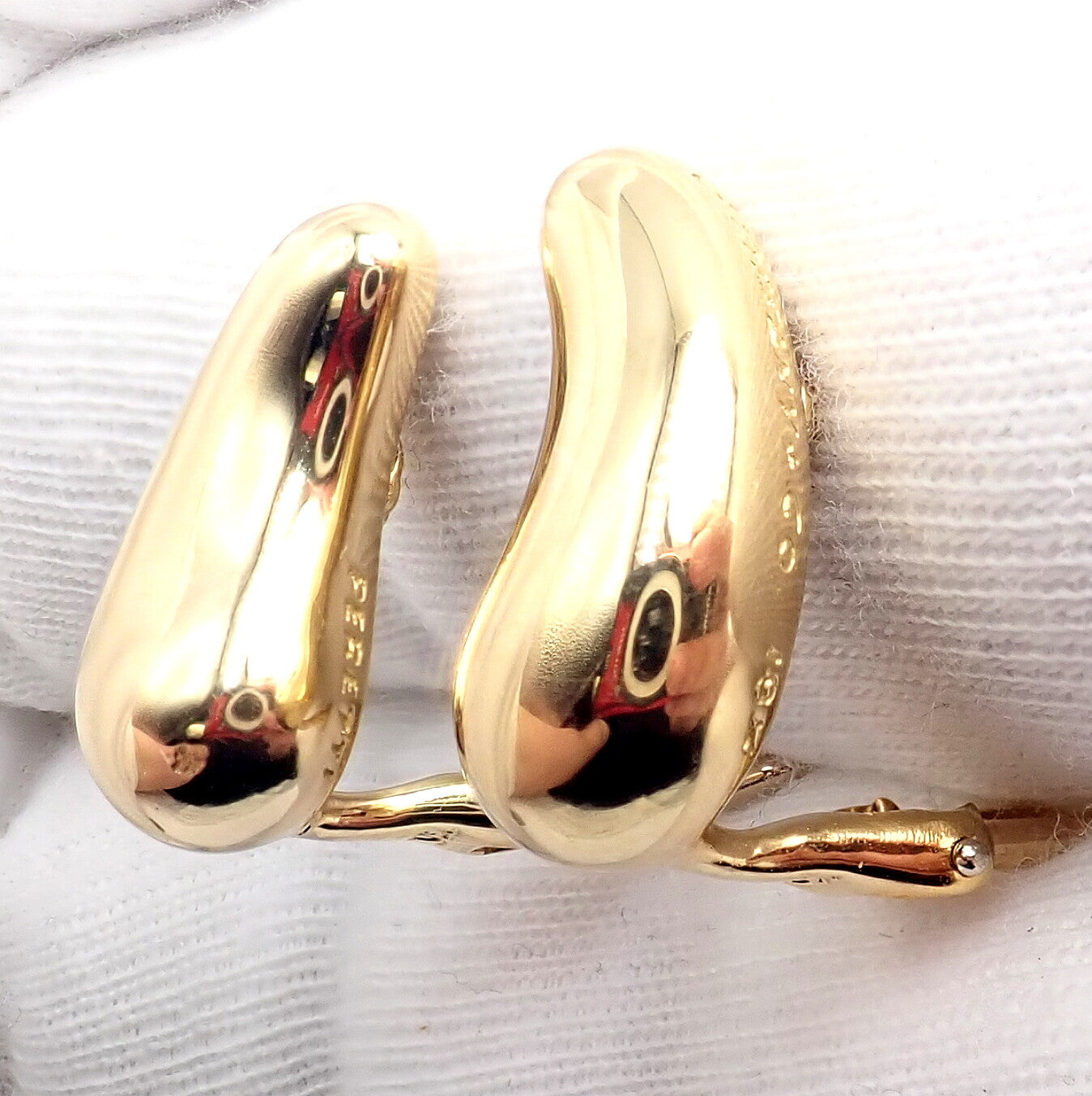 Authentic Tiffany & Co Peretti 18k Yellow Gold Teardrop Earrings | Fortrove