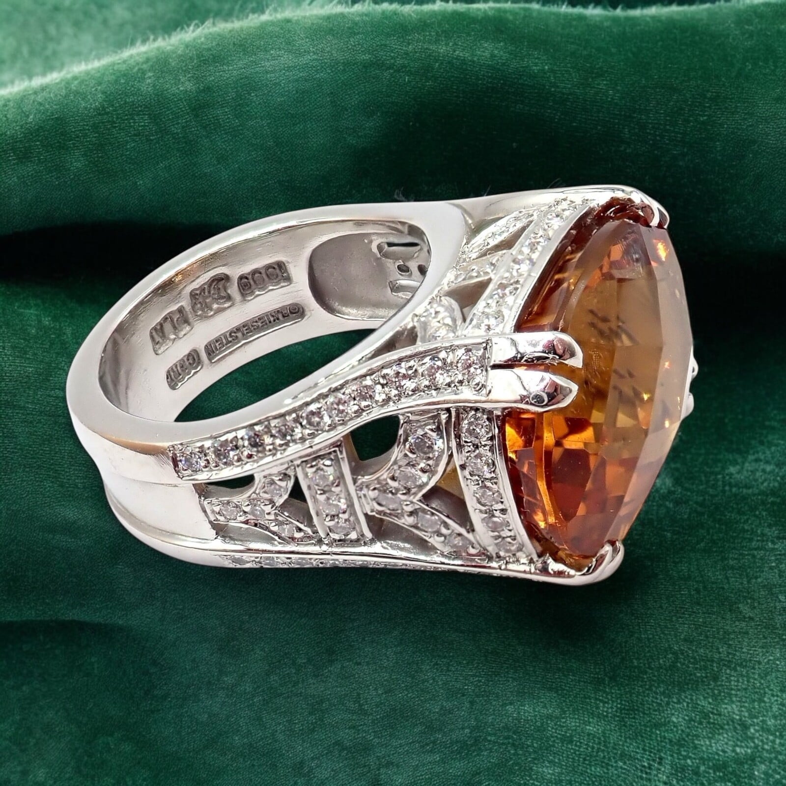 Kieselstein Cord Jewelry & Watches:Fine Jewelry:Rings Kieselstein Cord Platinum 2.5ct Diamond Golden Citrine Cockatil Ring 1999 sz 6.5