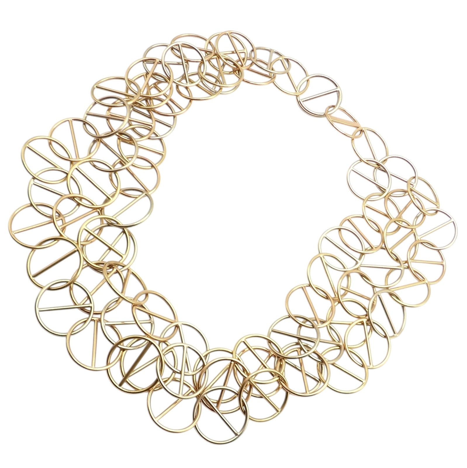 Hermes Caleche 18k Yellow Gold Extra Long or Layered Circle Necklace + Box | Fortrove